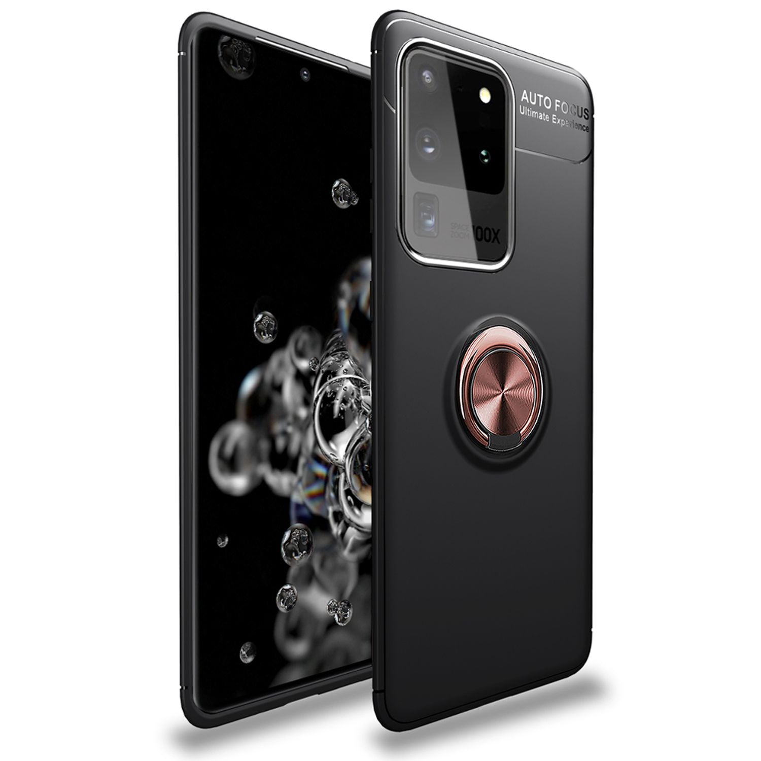 NALIA Ring Handy Hülle für Samsung Galaxy S20 Ultra, Silikon Cover Case Halter