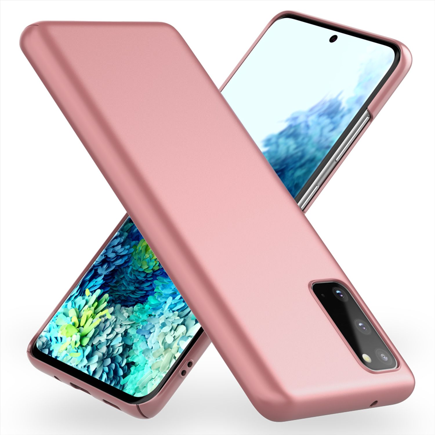 NALIA Hard Case für Samsung Galaxy S20, Dünne Handy Hülle Cover Bumper Tasche Rose Gold NALIA SlimFit Hülle