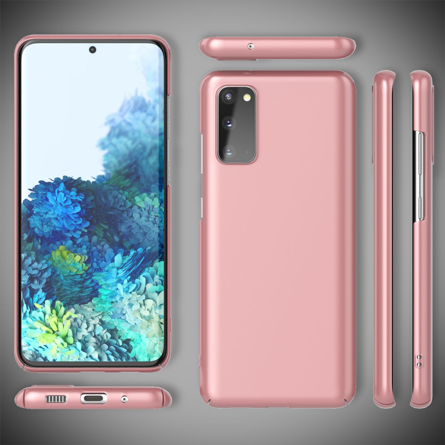 NALIA Hard Case für Samsung Galaxy S20, Dünne Handy Hülle Cover Bumper Tasche Rose Gold NALIA SlimFit Hülle