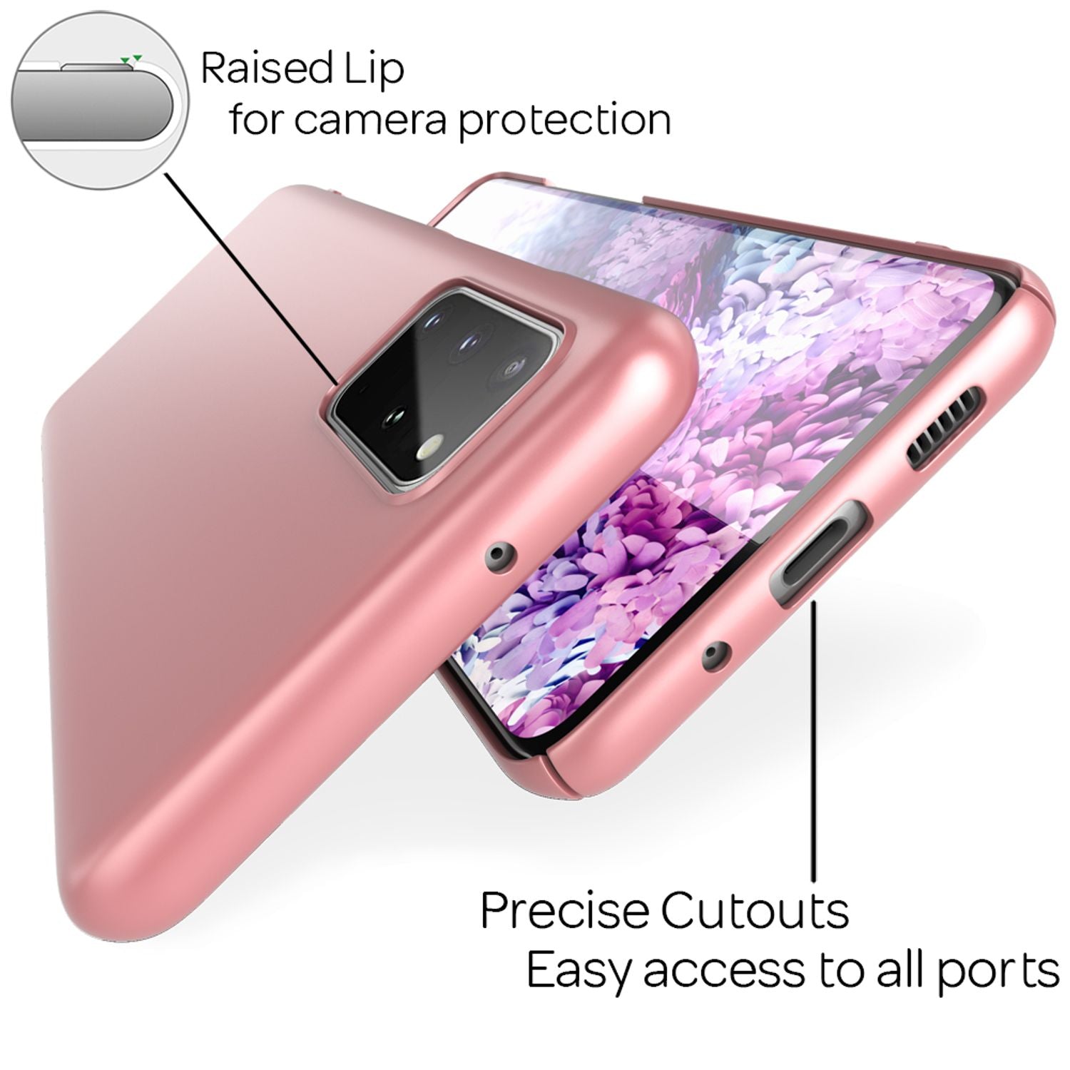 NALIA Hard Case für Samsung Galaxy S20 Plus, Dünne Handy Hülle Cover Bumper Etui Rose Gold NALIA SlimFit Hülle