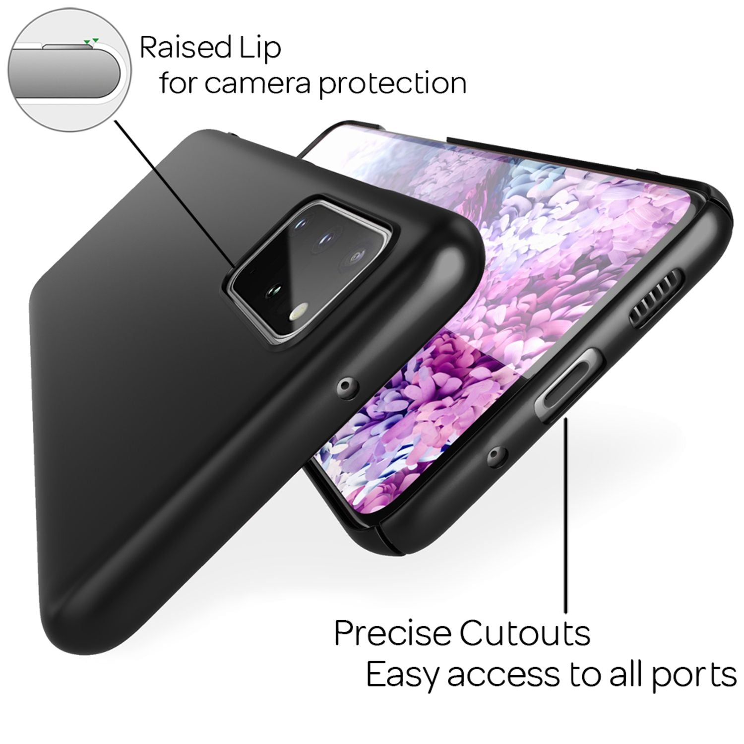 NALIA Hard Case für Samsung Galaxy S20 Plus, Dünne Handy Hülle Cover Bumper Etui Schwarz NALIA SlimFit Hülle