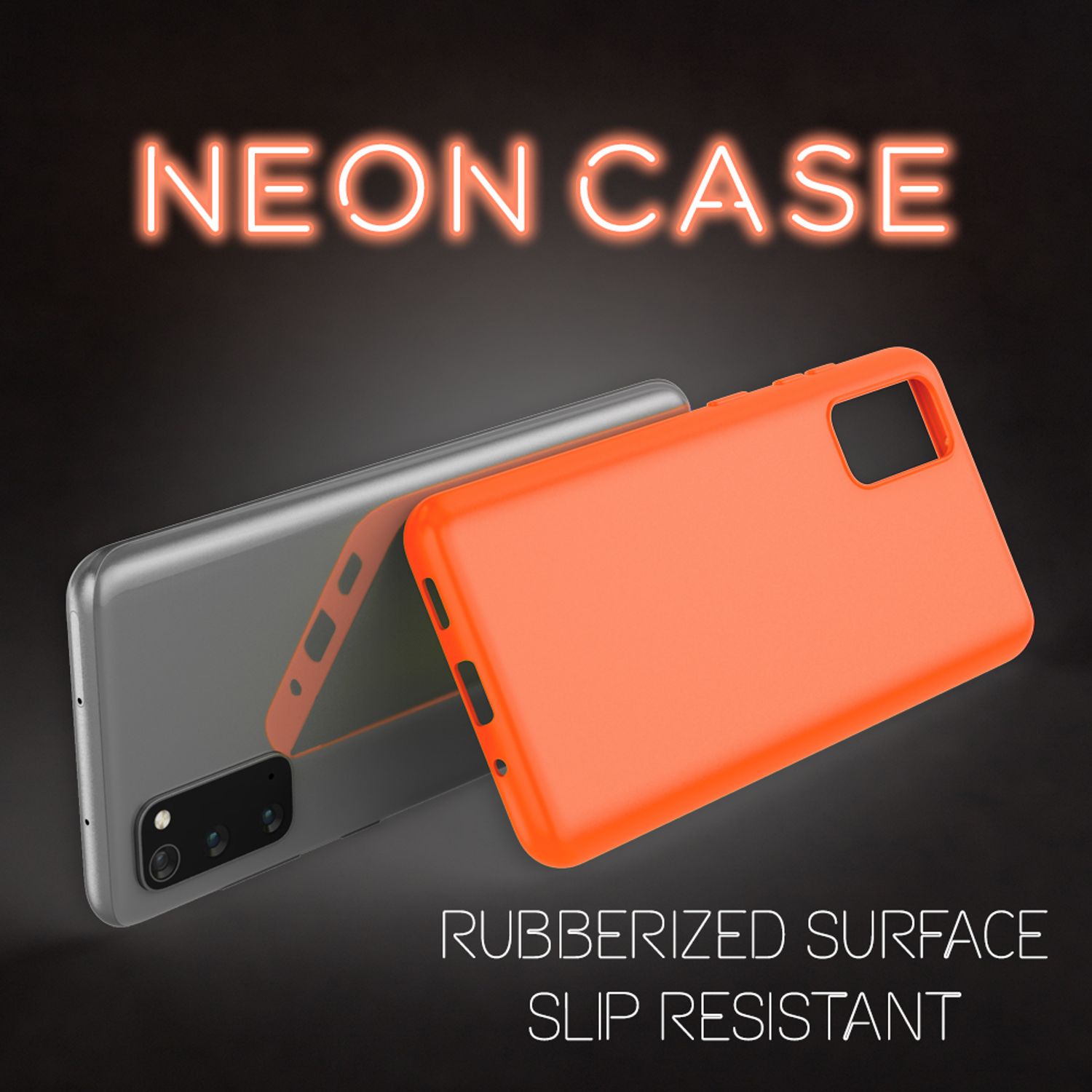 NALIA Neon Handy Hülle für Samsung Galaxy S20, Silikon Case Cover Bumper Etui Orange NALIA Protective Hülle