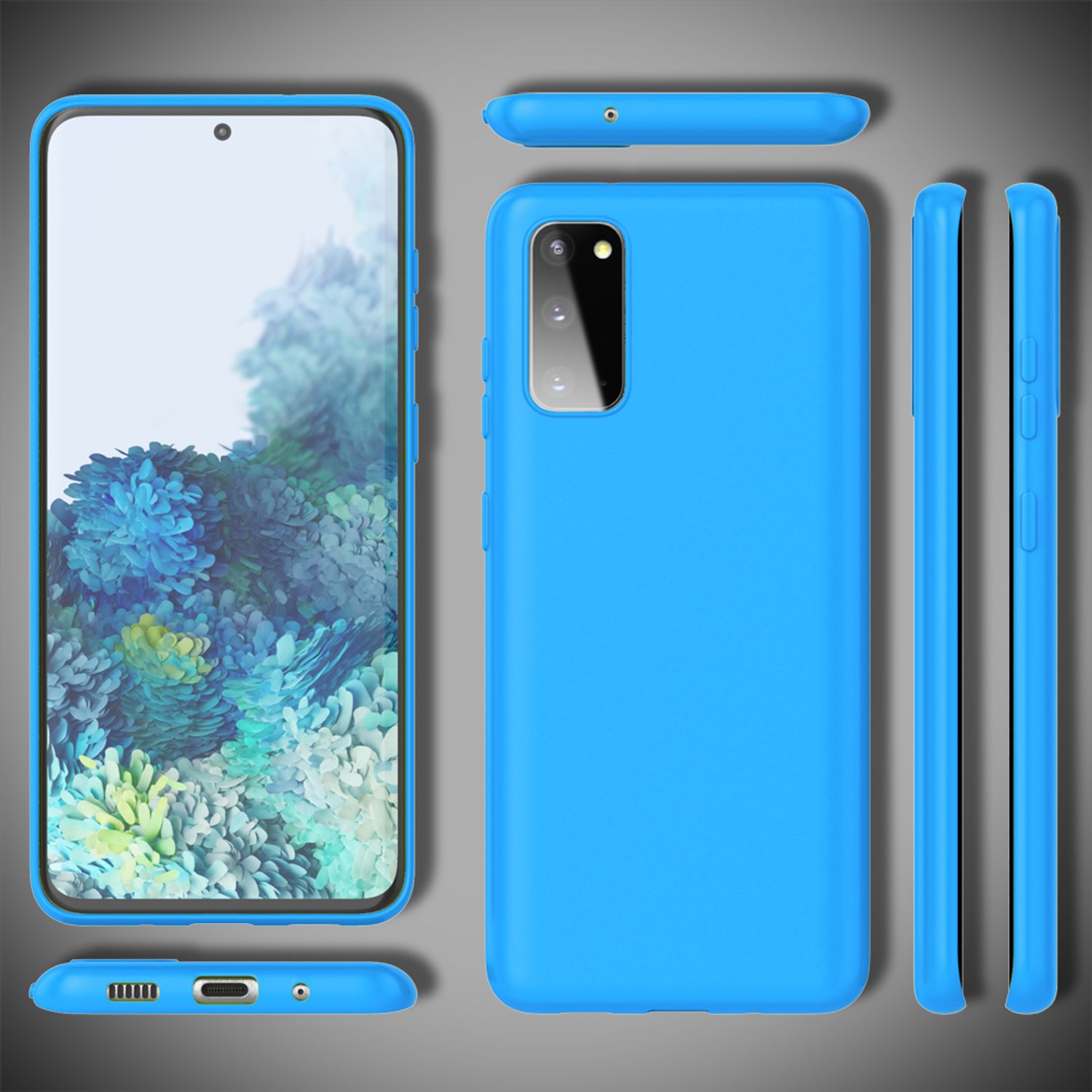 NALIA Neon Handy Hülle für Samsung Galaxy S20, Silikon Case Cover Bumper Etui Blau NALIA Protective Hülle