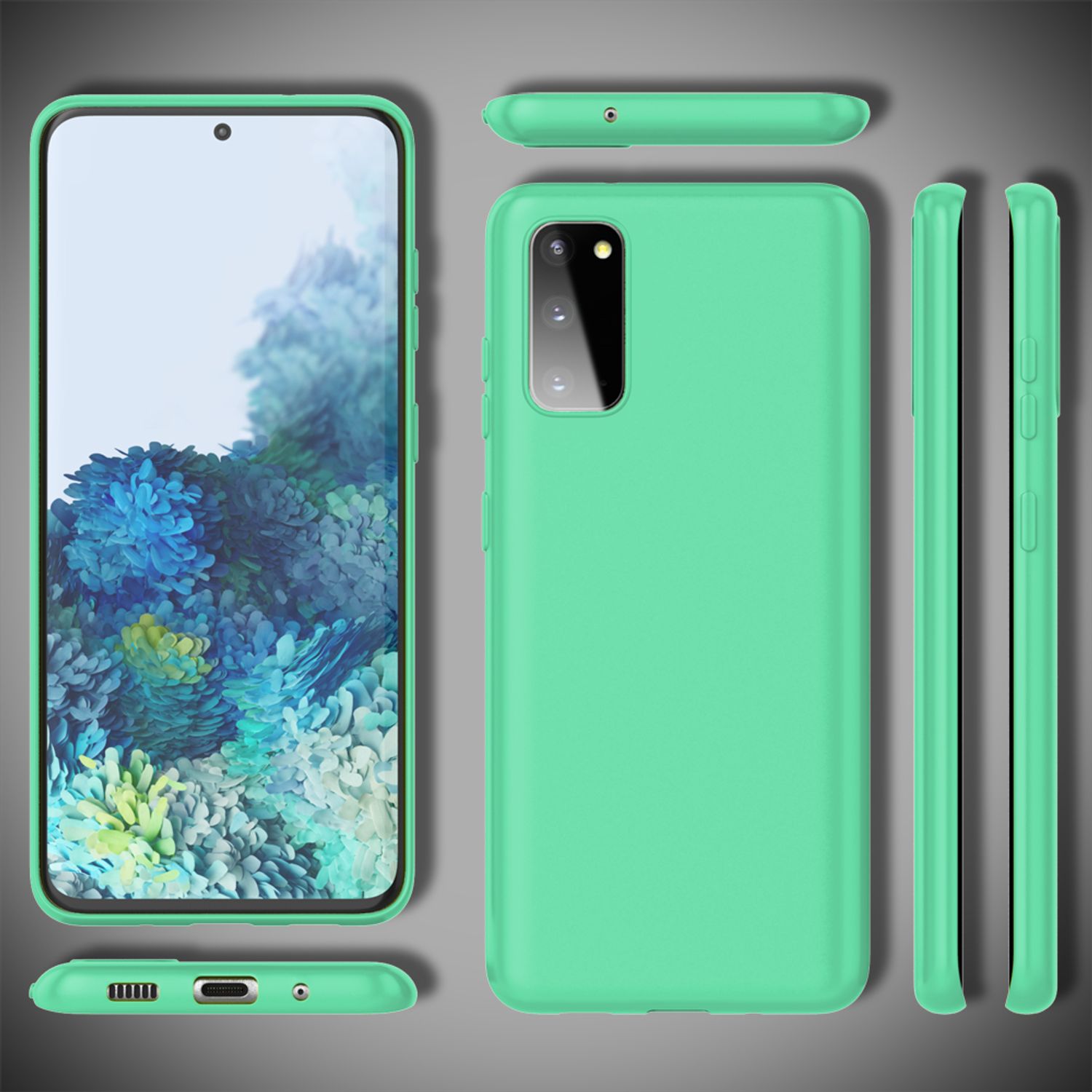 NALIA Neon Handy Hülle für Samsung Galaxy S20, Silikon Case Cover Bumper Etui Grün NALIA Protective Hülle