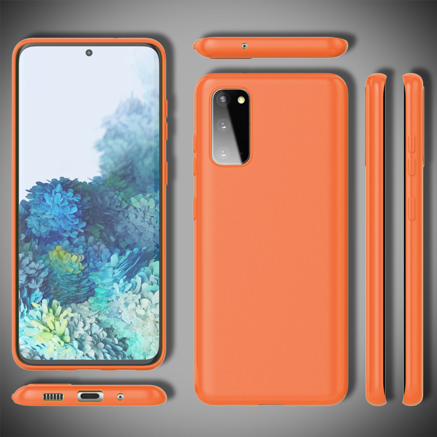 NALIA Neon Handy Hülle für Samsung Galaxy S20, Silikon Case Cover Bumper Etui Orange NALIA Protective Hülle
