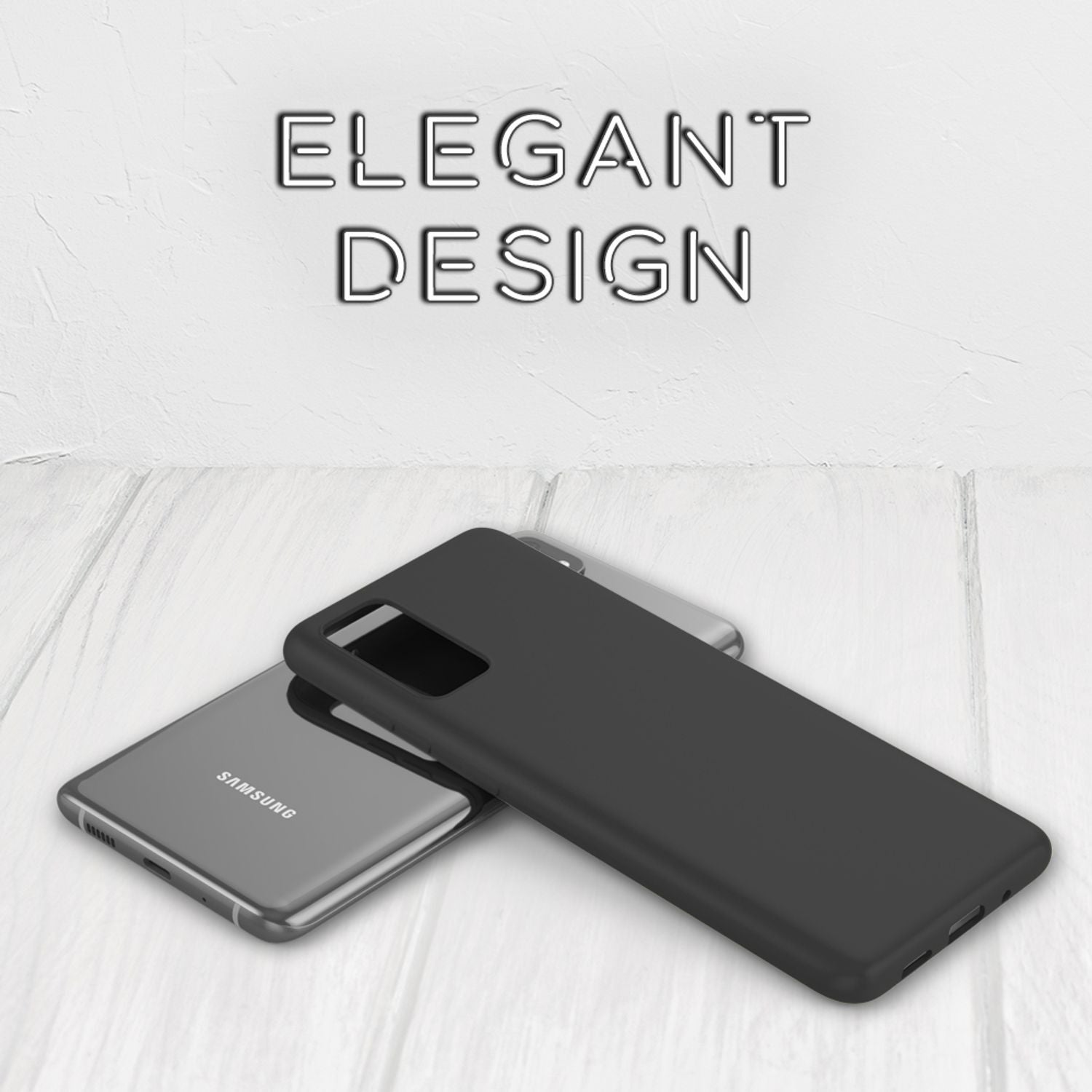 NALIA Neon Handy Hülle für Samsung Galaxy S20, Silikon Case Cover Bumper Etui Schwarz NALIA Protective Hülle