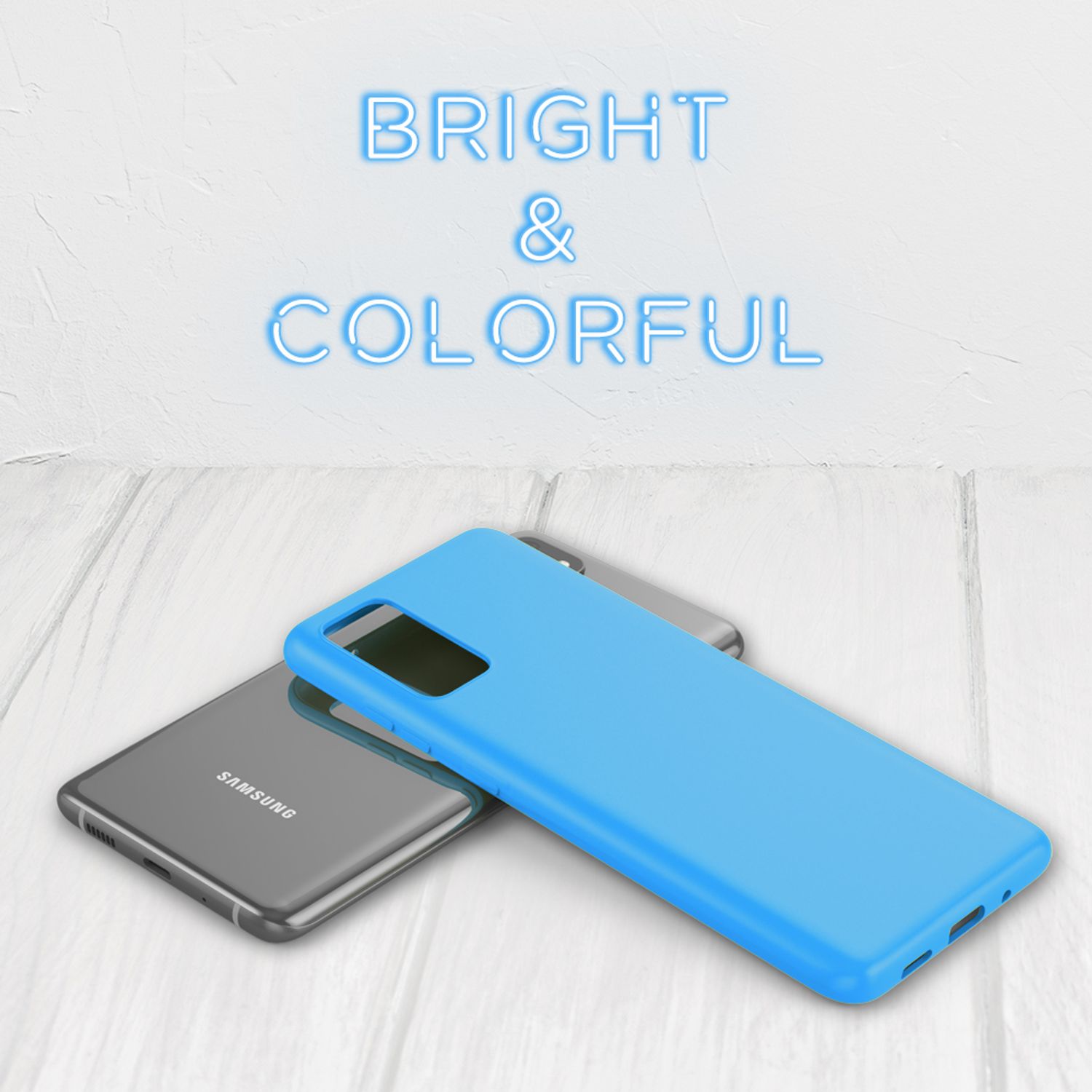 NALIA Neon Handy Hülle für Samsung Galaxy S20, Silikon Case Cover Bumper Etui Blau NALIA Protective Hülle