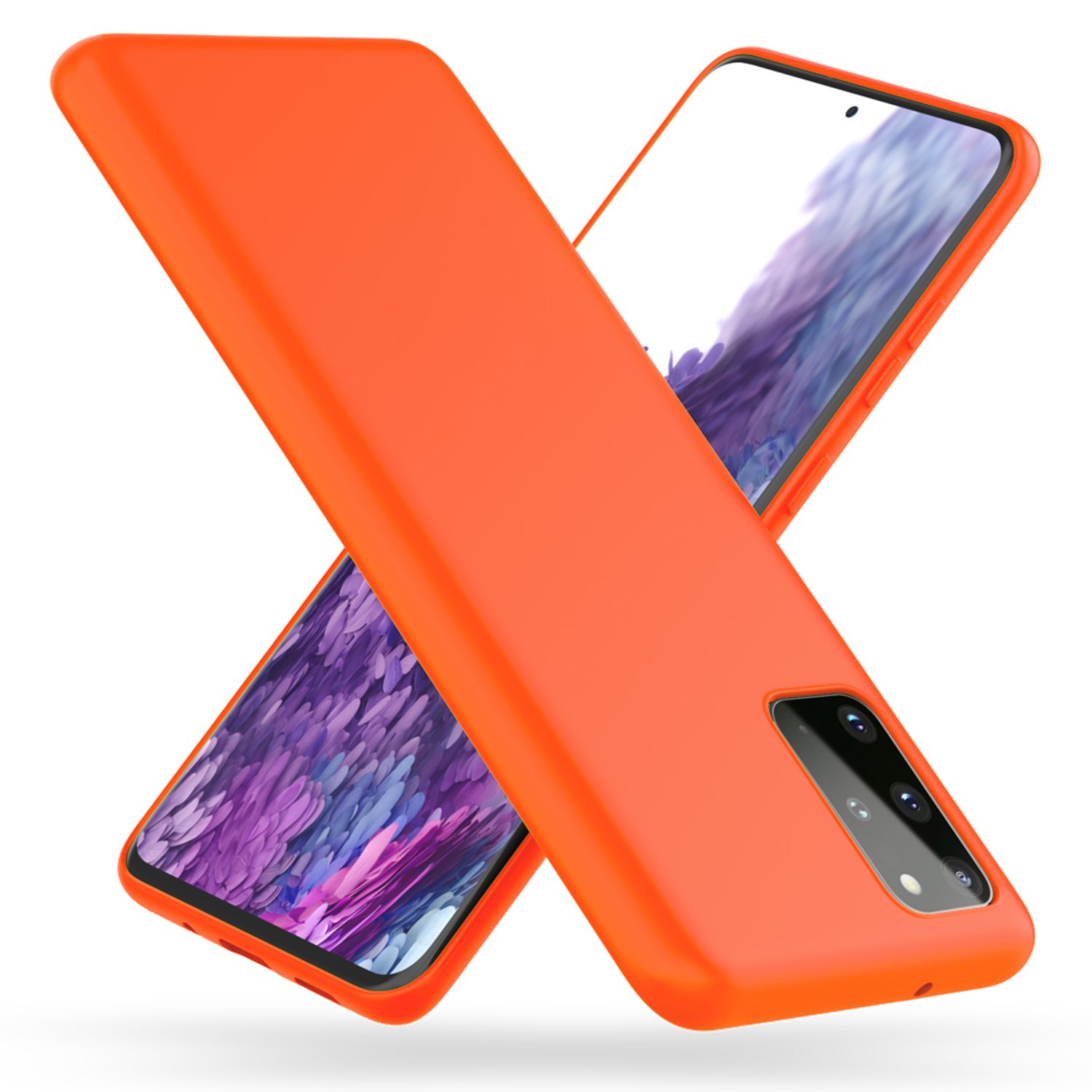 NALIA Neon Handy Hülle für Samsung Galaxy S20 Plus, Silikon Case Phone Cover Orange NALIA Protective Hülle