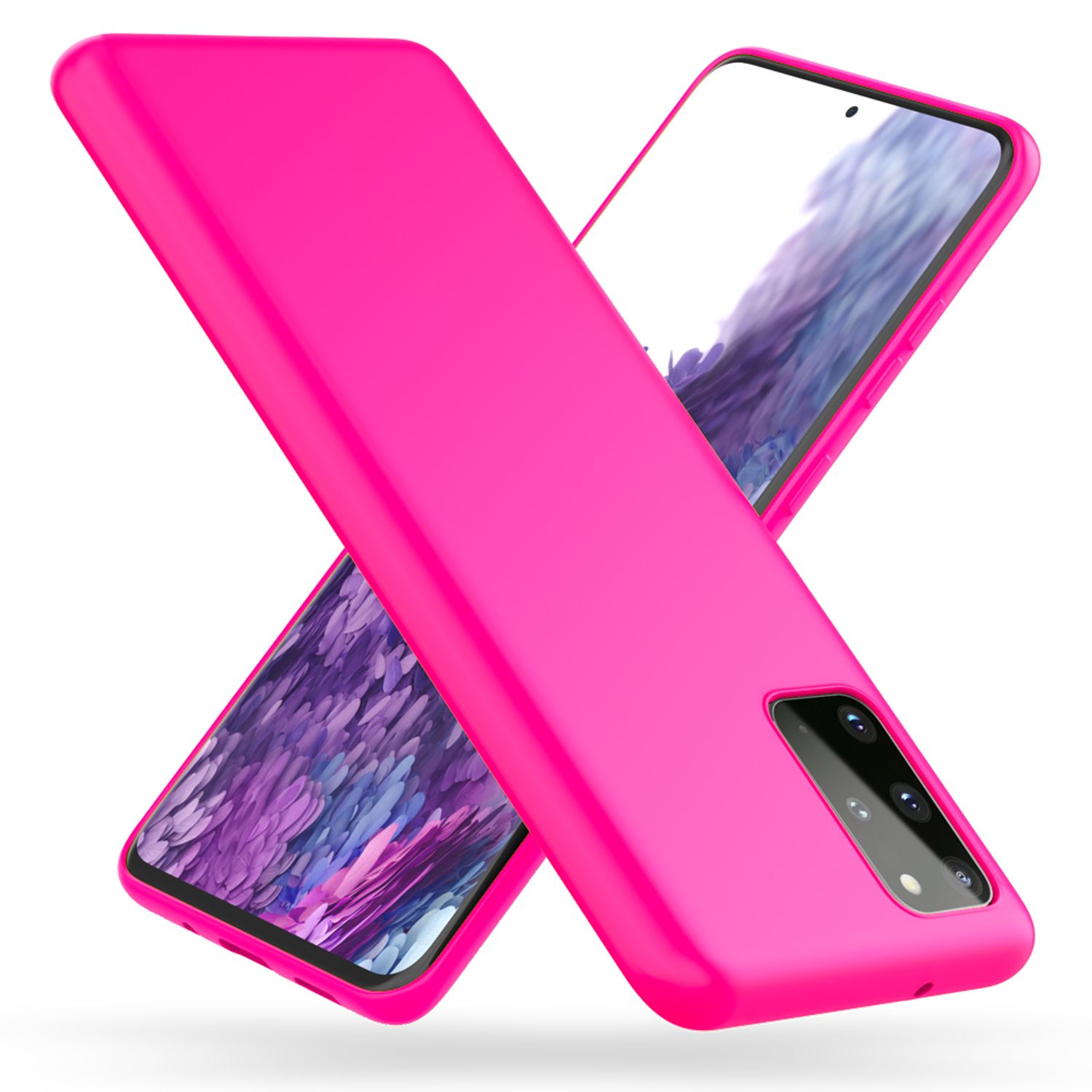 NALIA Neon Handy Hülle für Samsung Galaxy S20 Plus, Silikon Case Phone Cover Pink NALIA Protective Hülle