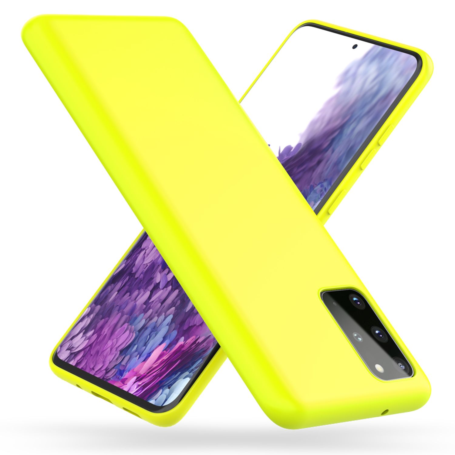 NALIA Neon Handy Hülle für Samsung Galaxy S20 Plus, Silikon Case Phone Cover Gelb NALIA Protective Hülle