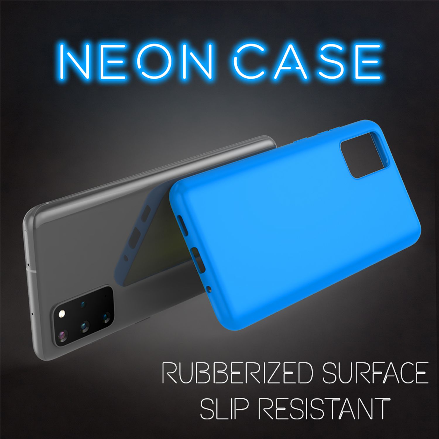 NALIA Neon Handy Hülle für Samsung Galaxy S20 Plus, Silikon Case Phone Cover Blau NALIA Protective Hülle