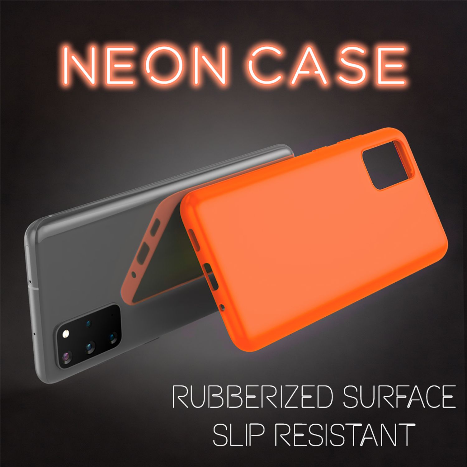 NALIA Neon Handy Hülle für Samsung Galaxy S20 Plus, Silikon Case Phone Cover Orange NALIA Protective Hülle