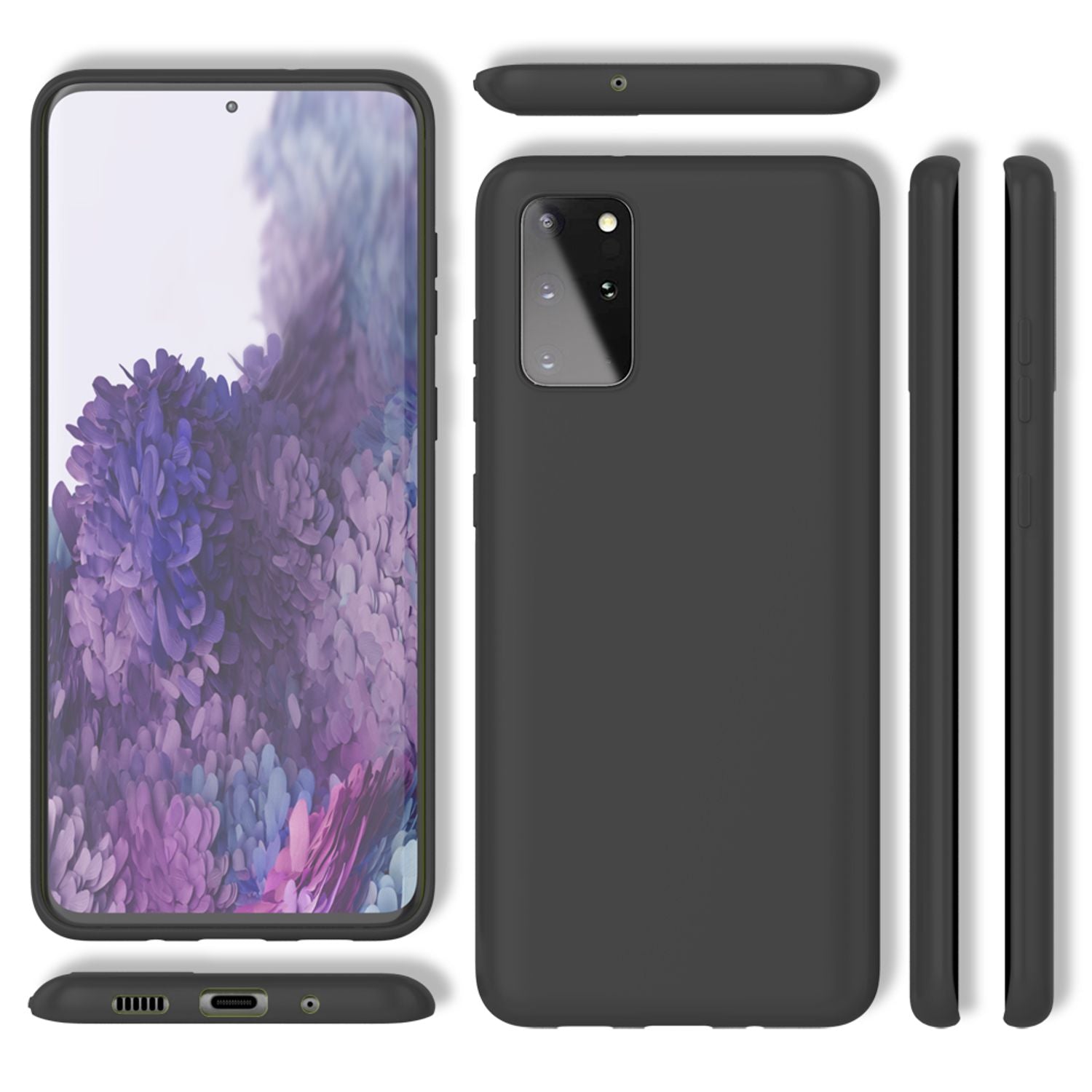 NALIA Neon Handy Hülle für Samsung Galaxy S20 Plus, Silikon Case Phone Cover Schwarz NALIA Protective Hülle