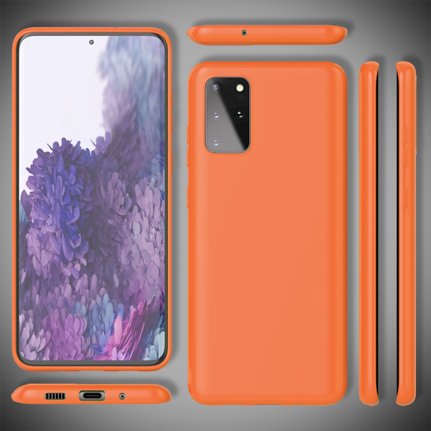 NALIA Neon Handy Hülle für Samsung Galaxy S20 Plus, Silikon Case Phone Cover Orange NALIA Protective Hülle
