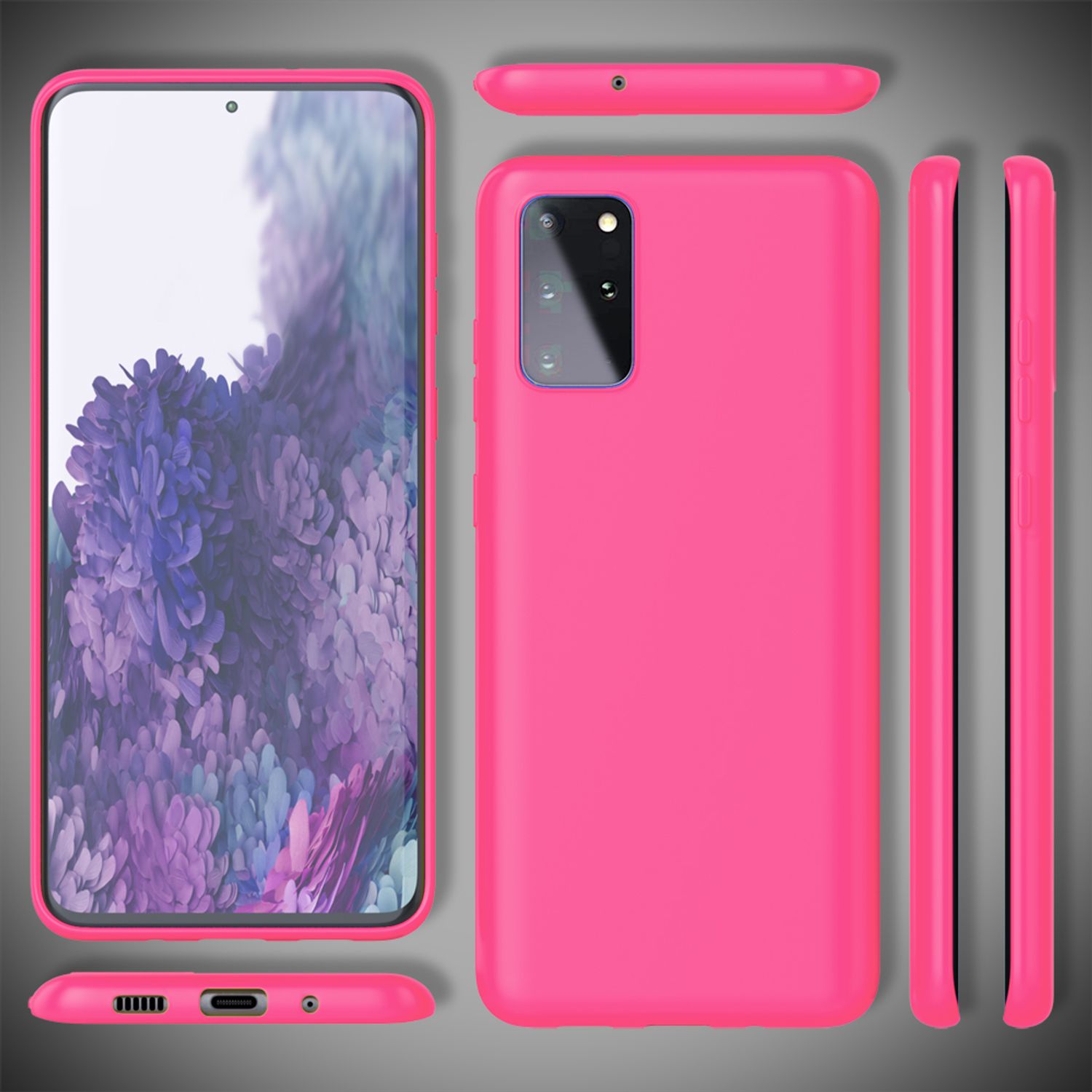 NALIA Neon Handy Hülle für Samsung Galaxy S20 Plus, Silikon Case Phone Cover Pink NALIA Protective Hülle