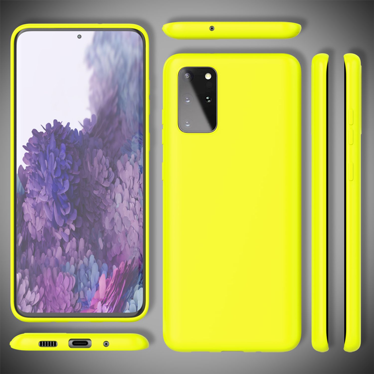 NALIA Neon Handy Hülle für Samsung Galaxy S20 Plus, Silikon Case Phone Cover Gelb NALIA Protective Hülle