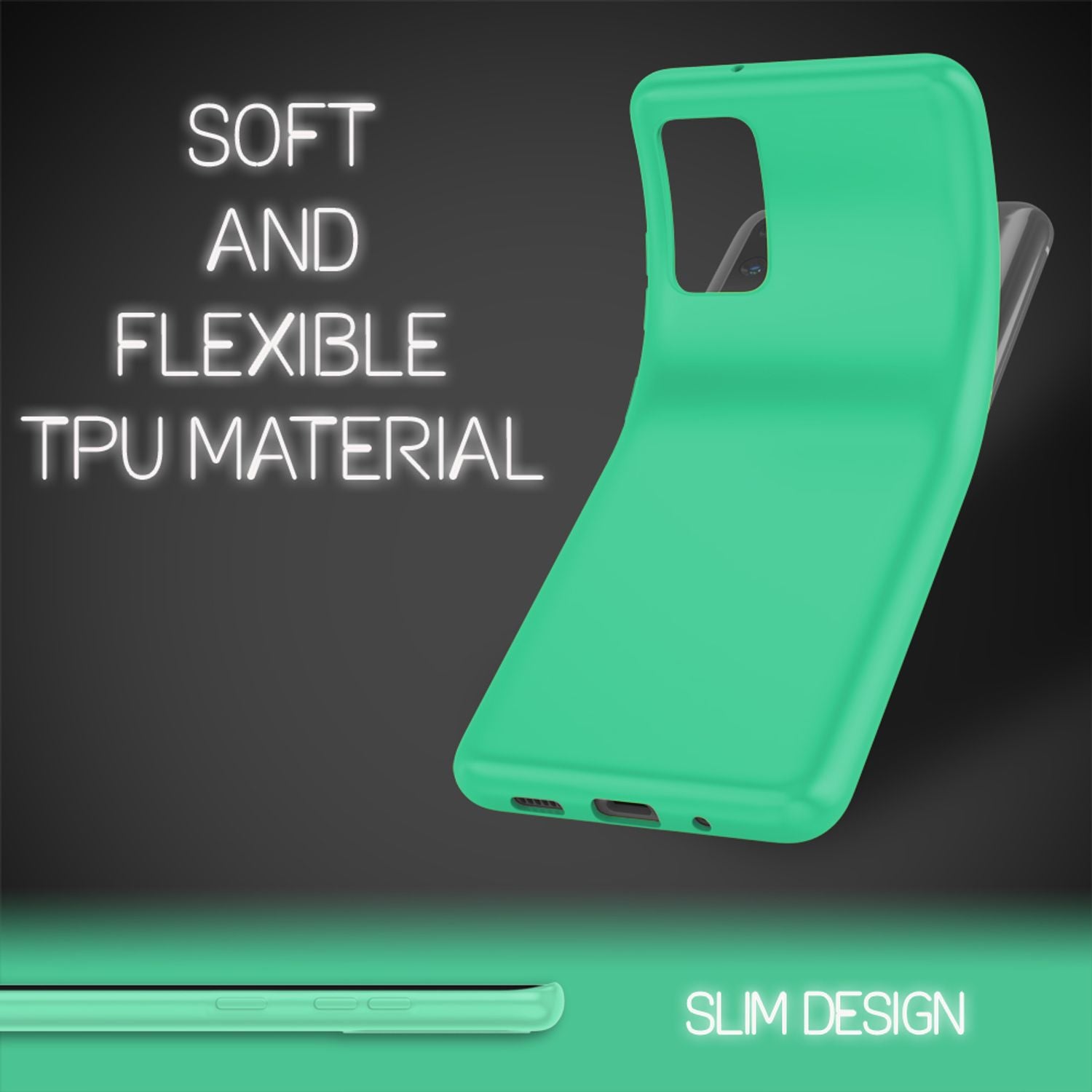 NALIA Neon Handy Hülle für Samsung Galaxy S20 Plus, Silikon Case Phone Cover Grün NALIA Protective Hülle