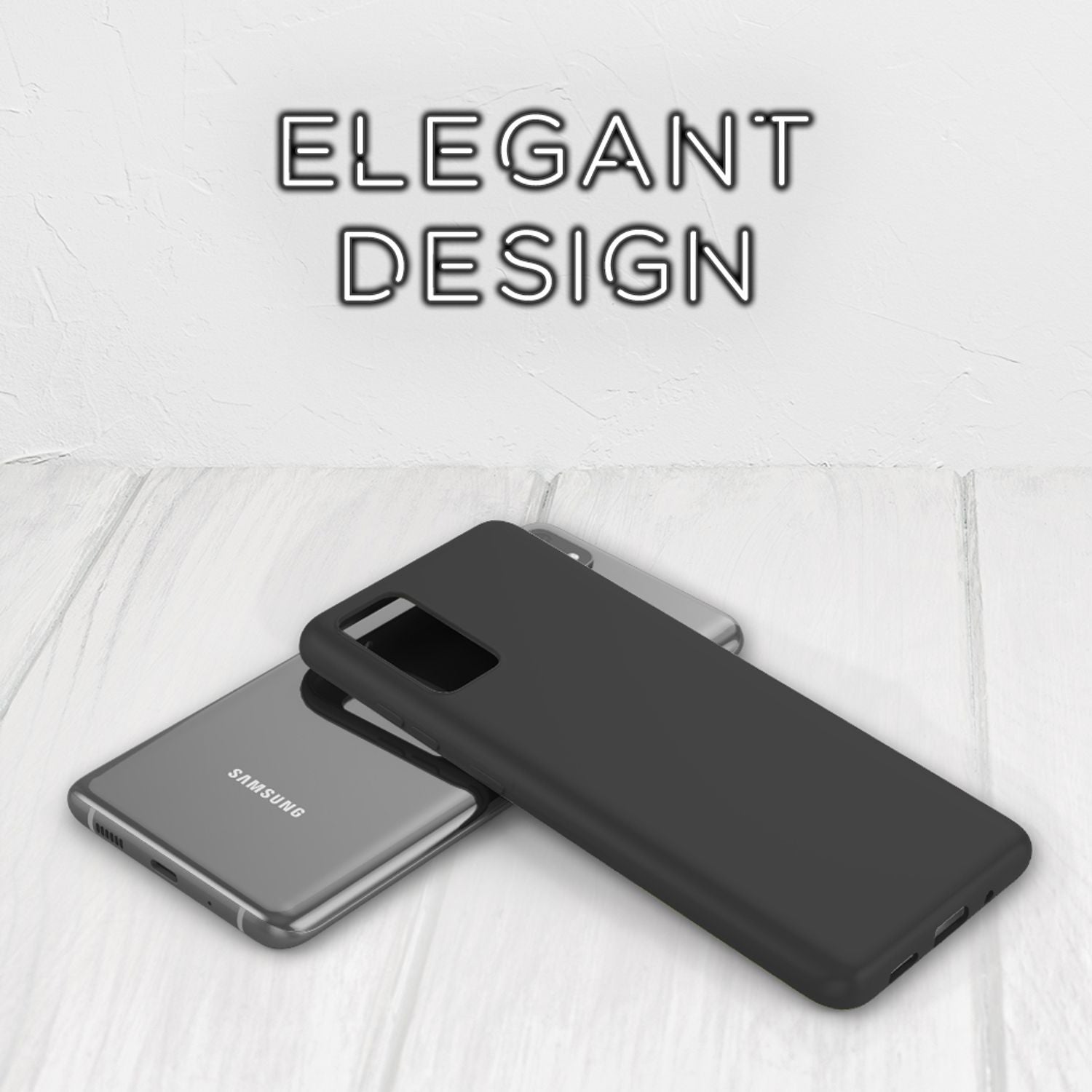 NALIA Neon Handy Hülle für Samsung Galaxy S20 Plus, Silikon Case Phone Cover Schwarz NALIA Protective Hülle