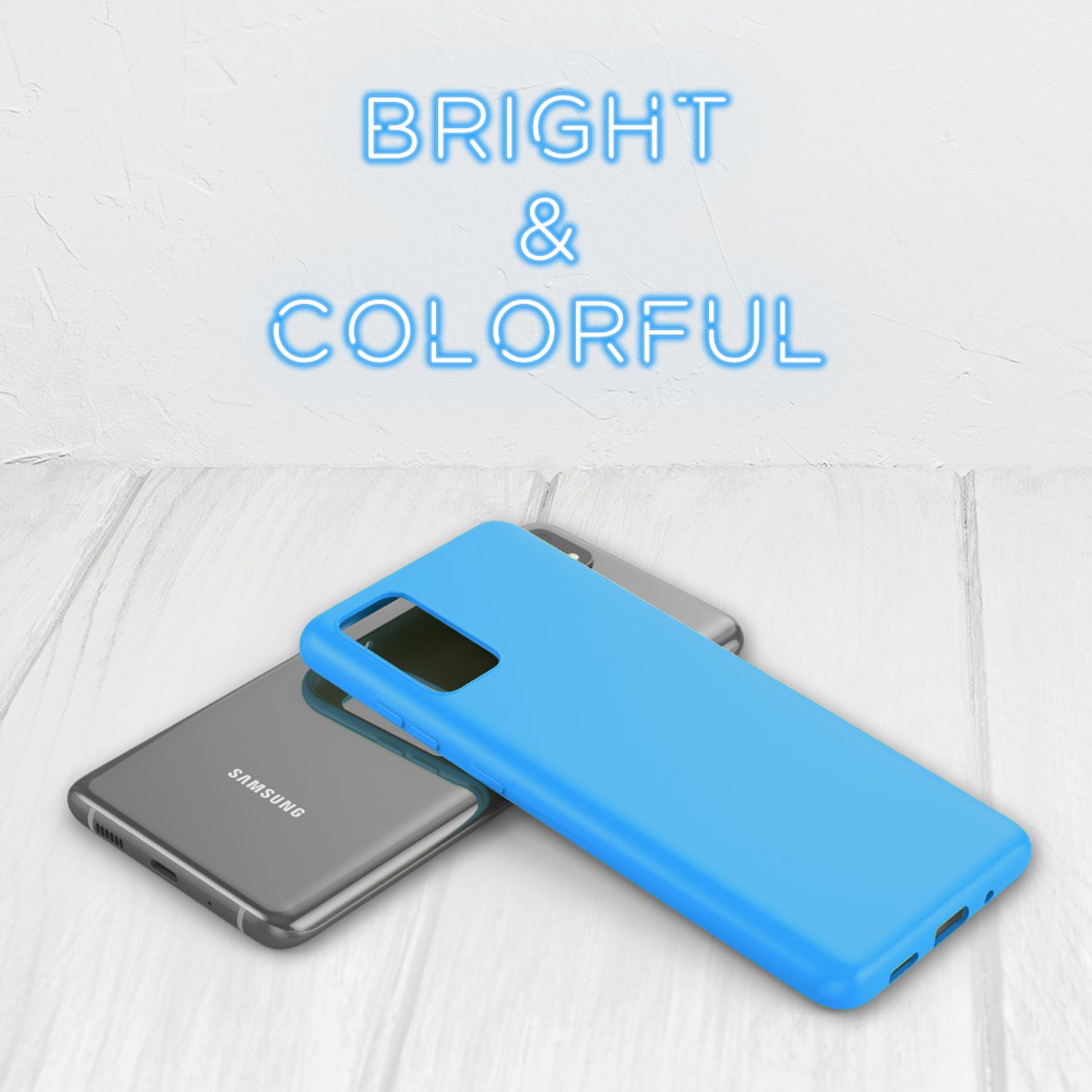 NALIA Neon Handy Hülle für Samsung Galaxy S20 Plus, Silikon Case Phone Cover Blau NALIA Protective Hülle