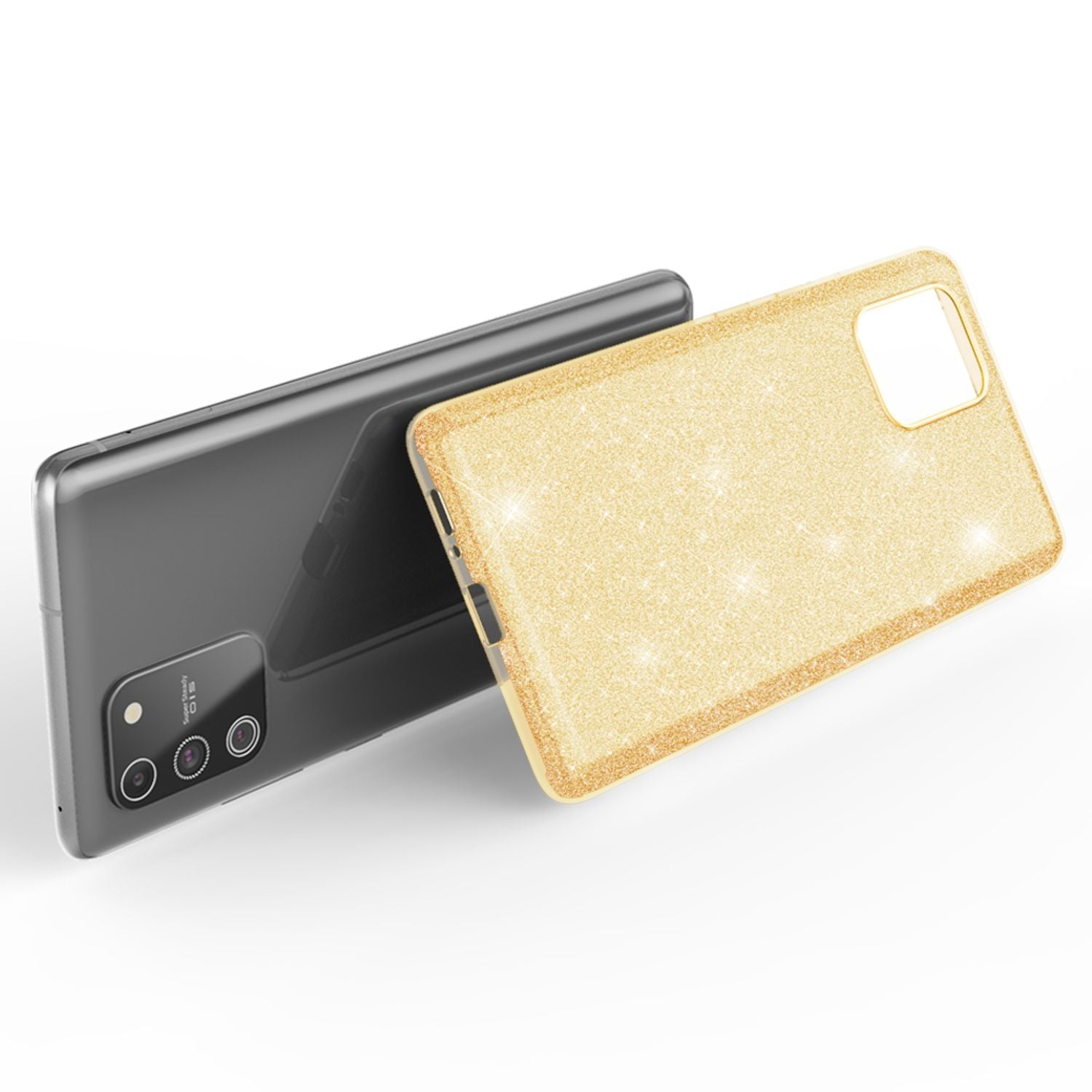NALIA Glitzer Handy Hülle für Samsung Galaxy S10 Lite, Bling Silikon Cover Case Gold NALIA Protective Hülle