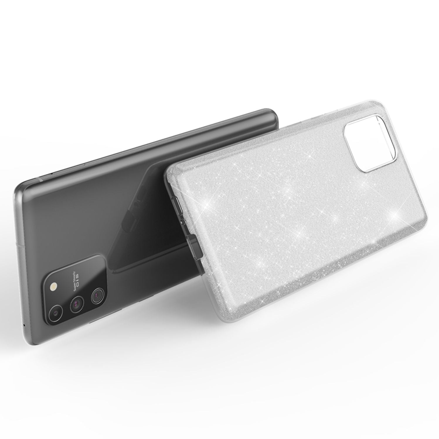 NALIA Glitzer Handy Hülle für Samsung Galaxy S10 Lite, Bling Silikon Cover Case Blau NALIA Protective Hülle