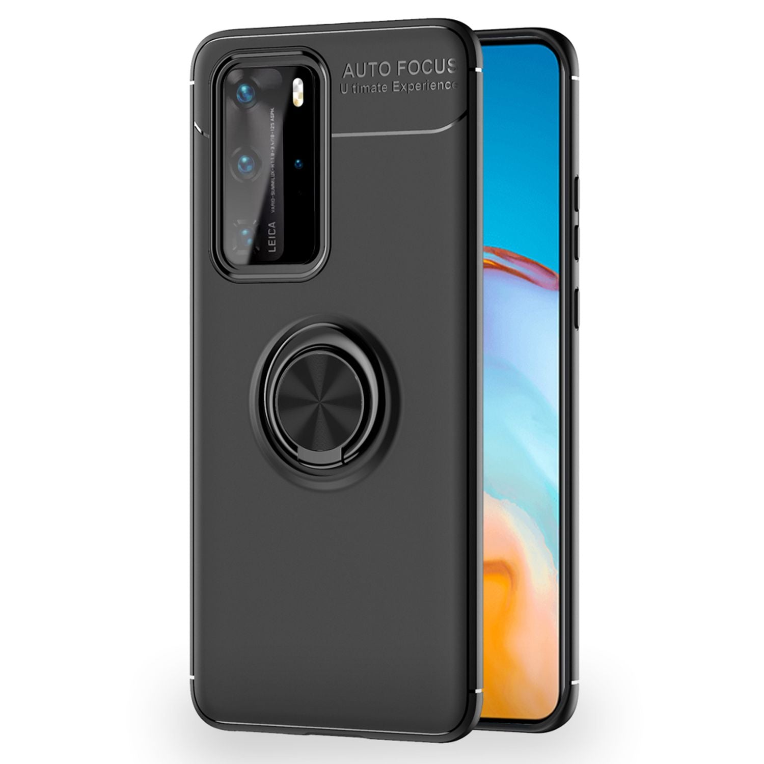 NALIA Ring Handy Hülle für Huawei P40 Pro, Silikon Cover Case 360 Grad Halter NALIA Protective Hülle
