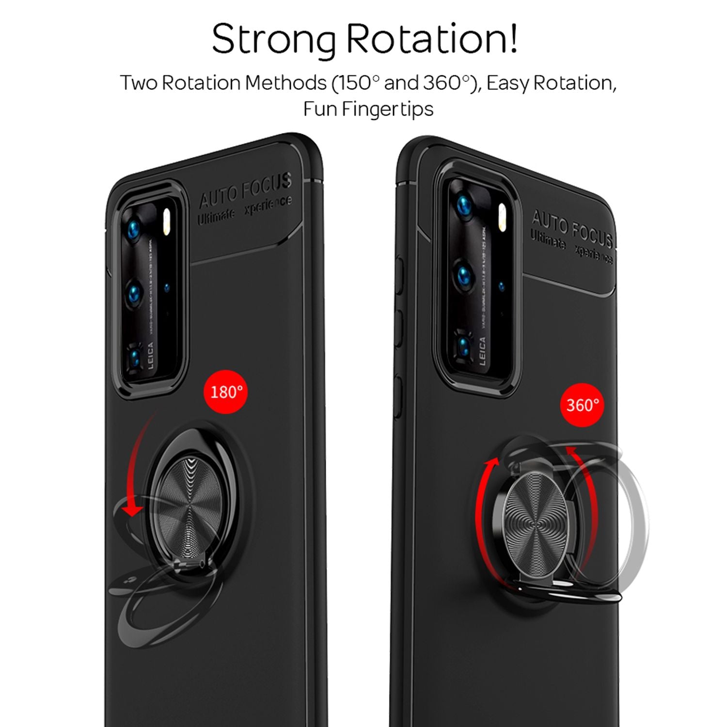 NALIA Ring Handy Hülle für Huawei P40 Pro, Silikon Cover Case 360 Grad Halter NALIA Protective Hülle