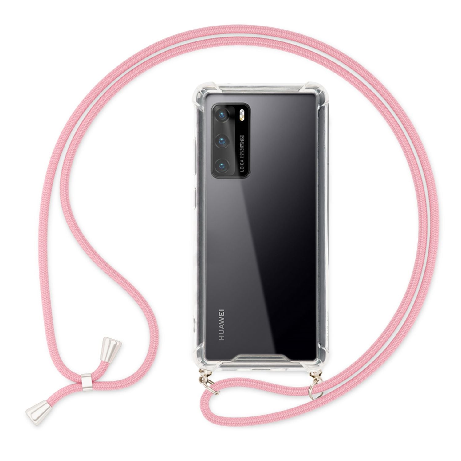 NALIA Handykette mit Hülle Huawei P40 Case Crossbody verstellbar Pink NALIA Transparente Hülle
