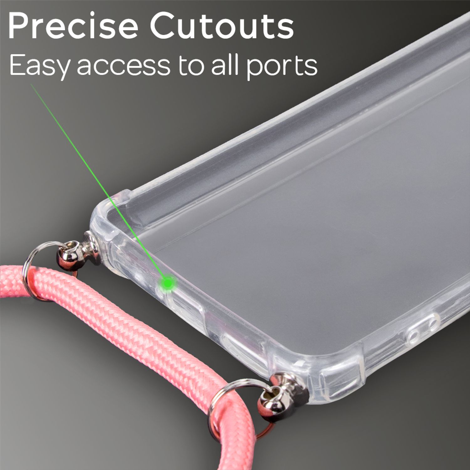 NALIA Handykette mit Hülle Huawei P40 Case Crossbody verstellbar Pink NALIA Transparente Hülle