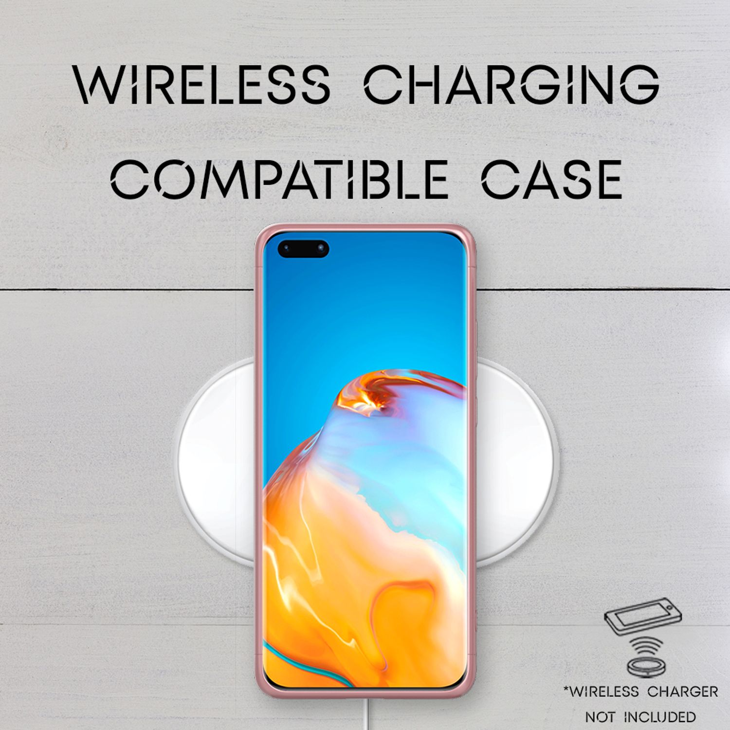 NALIA 360 Grad Handy Hülle für Huawei P40 Pro, Hard Case Cover & 2 Schutz Folien Rose Gold NALIA