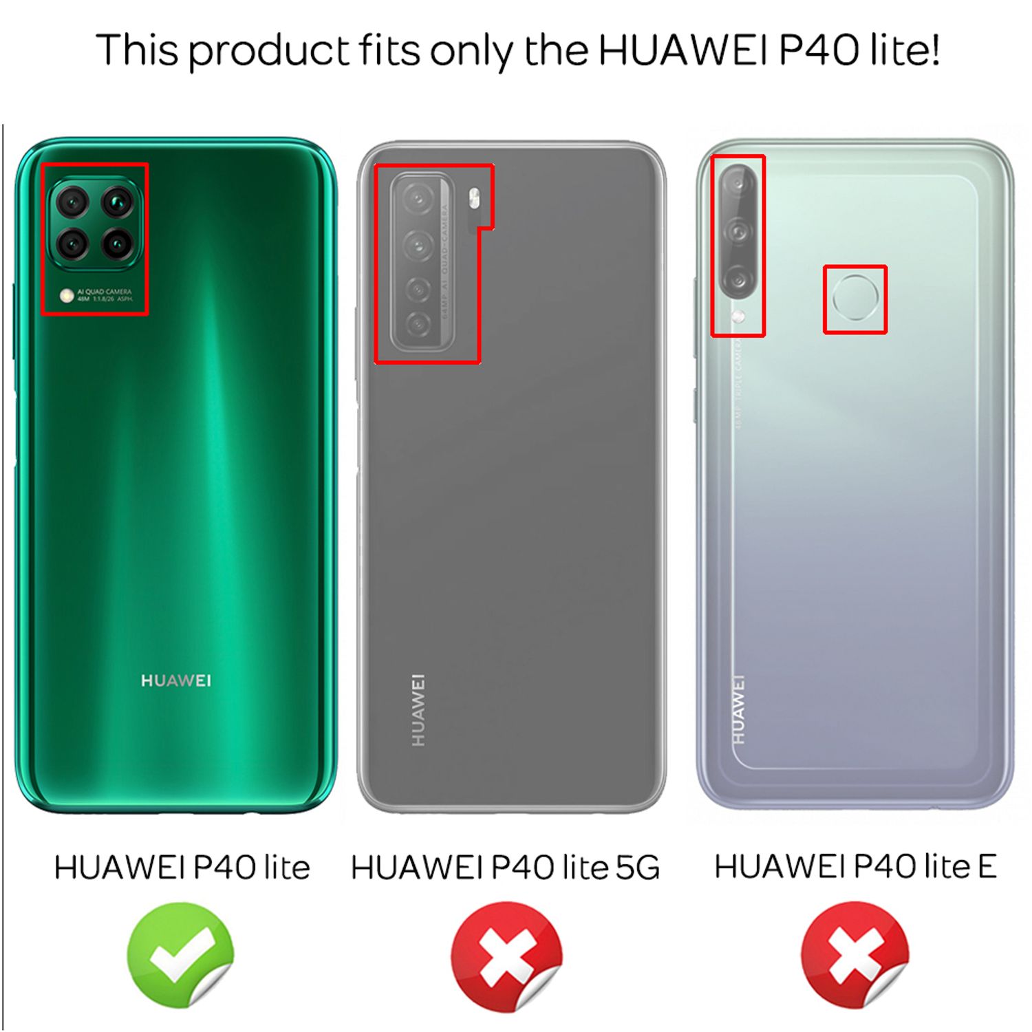 NALIA 360 Grad Handy Hülle für Huawei P40 lite, Full Cover Case Bumper & Glas Schwarz NALIA