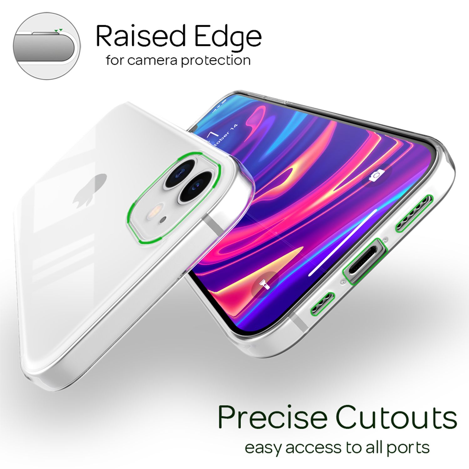 NALIA Handy Hülle für iPhone 12 / iPhone 12 Pro, Slim Case Schutz Tasche Cover Default Title NALIA Transparente Hülle