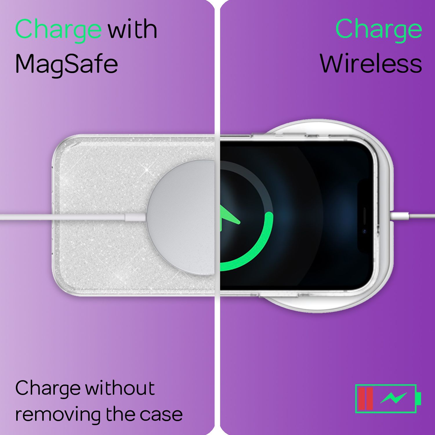 NALIA Glitzer Handy Hülle für iPhone 12 Pro Max, Bling Case Glitter Cover Bumper Silber NALIA Protective Hülle