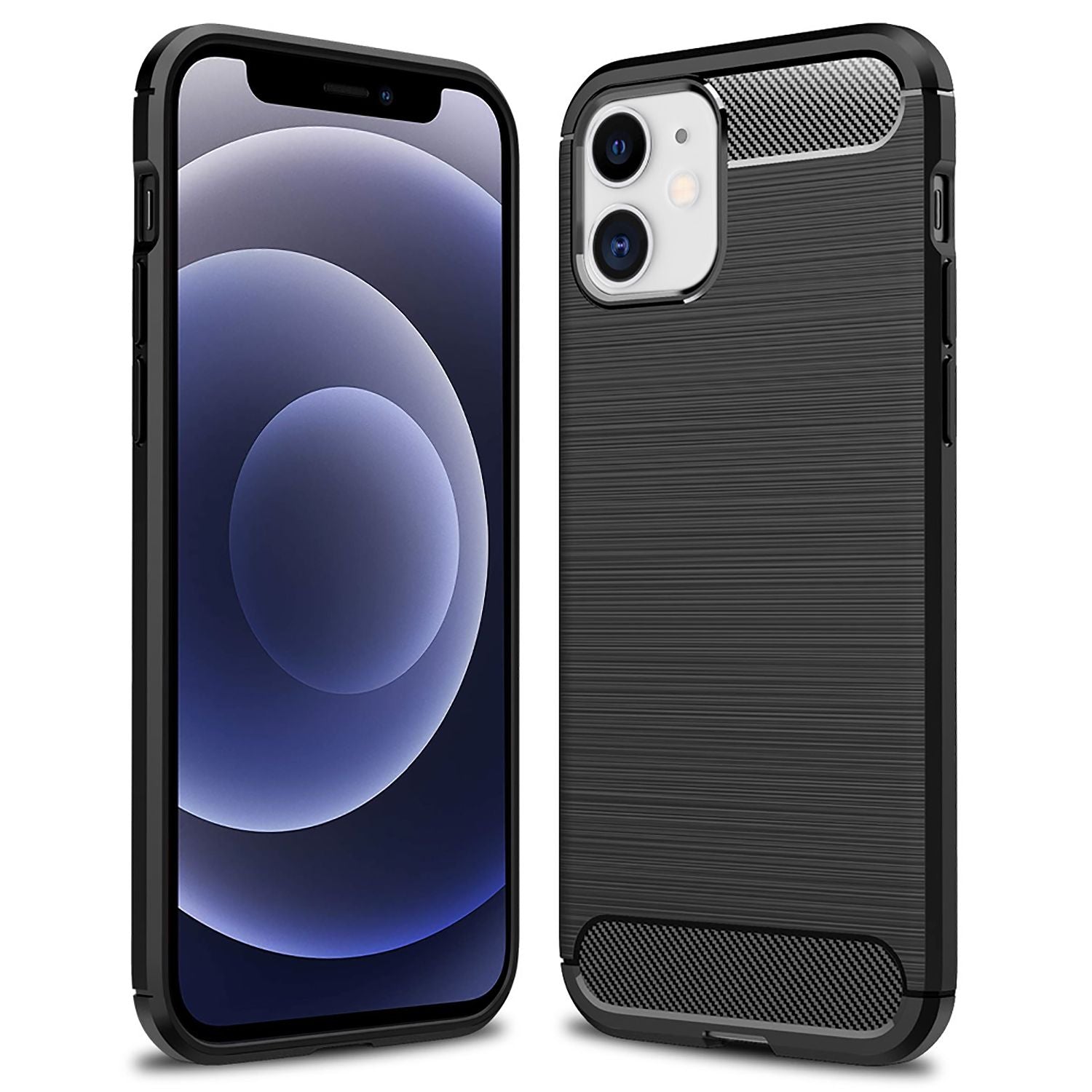 NALIA Carbon Case für iPhone 12 mini, Silikon Handy Hülle Schutz Tasche Cover Default Title NALIA Protective Hülle