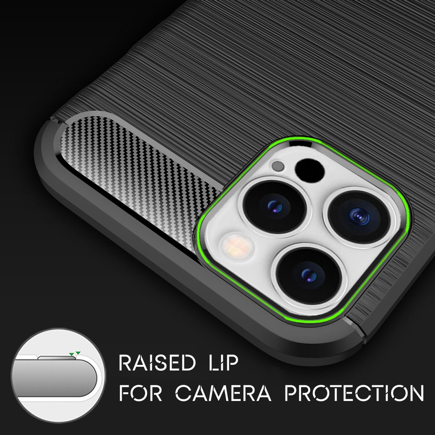 NALIA Carbon Case für iPhone 12 Pro Max, Silikon Handy Hülle Cover Schutz Tasche Default Title NALIA Protective Hülle