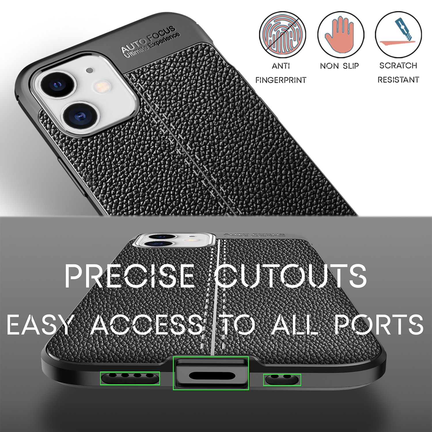 NALIA Leder Case für iPhone 12 mini, Silikon Handy Hülle Schutz Tasche Cover TPU Default Title NALIA Protective Hülle