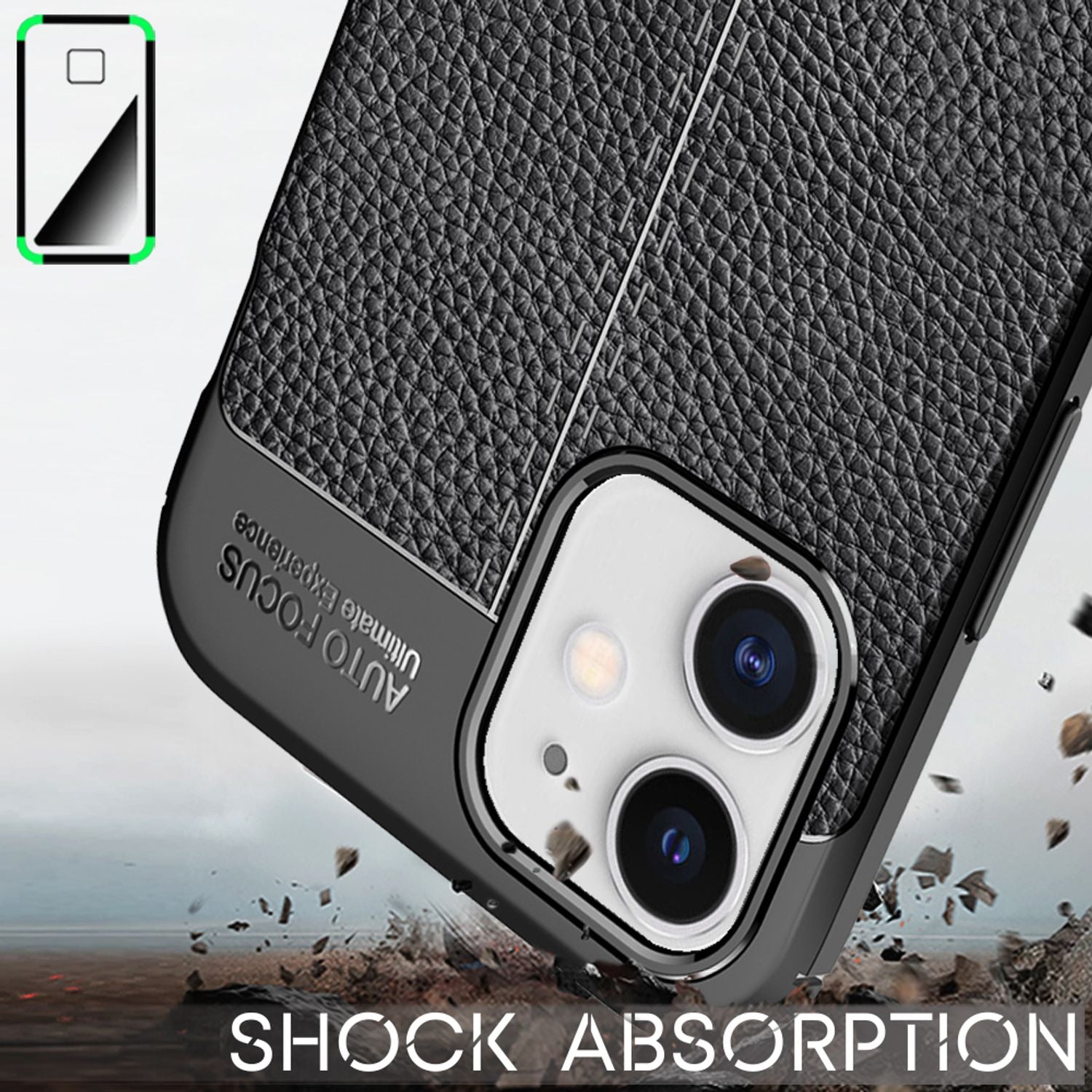 NALIA Leder Case für iPhone 12 / iPhone 12 Pro, Silikon Handy Hülle Cover Etui Default Title NALIA Protective Hülle