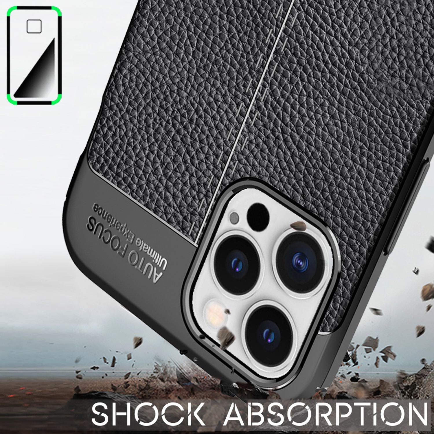 NALIA Leder Case für iPhone 12 Pro Max, Silikon Handy Hülle Schutz Tasche Cover Default Title NALIA Protective Hülle