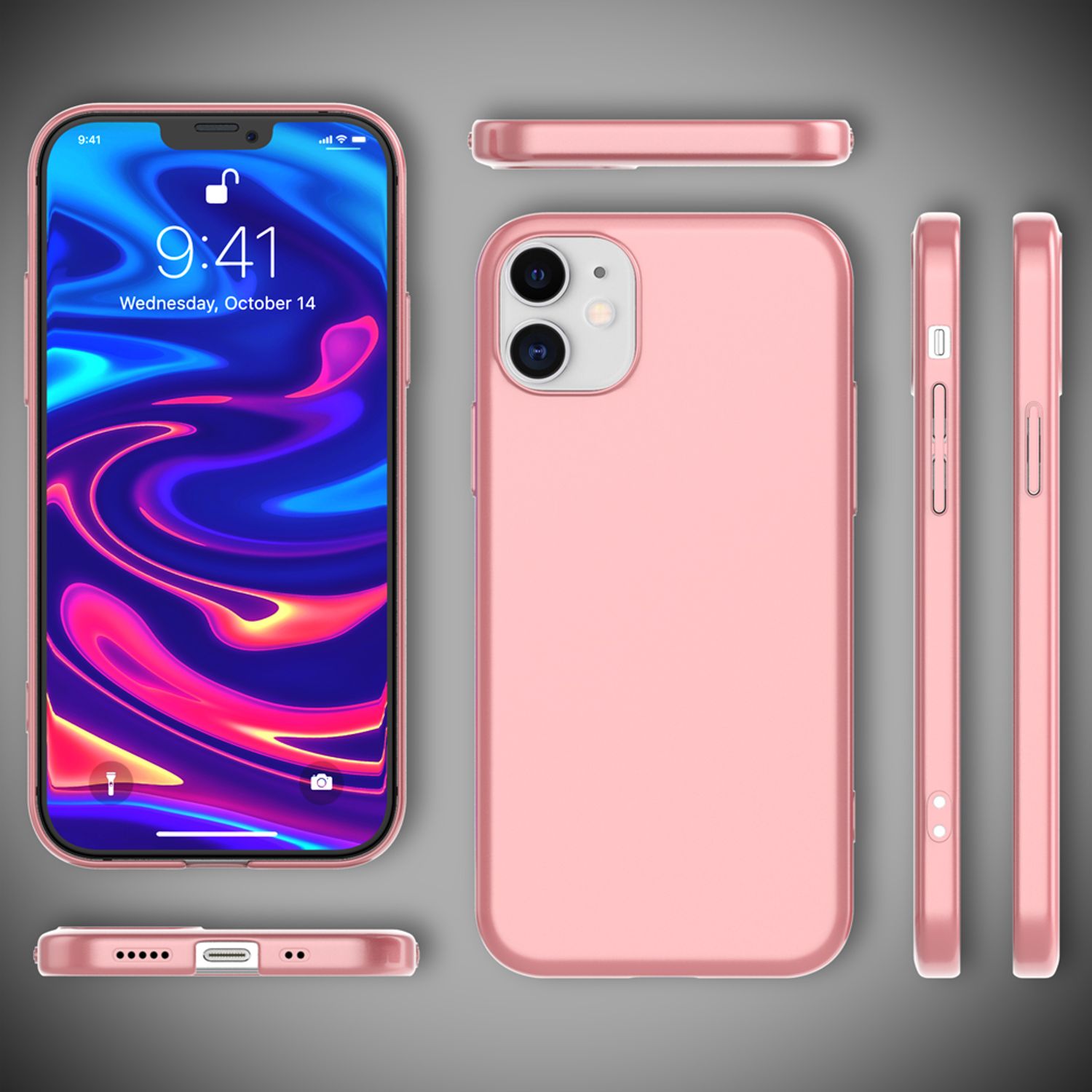 NALIA Hard Case für iPhone 12 mini, Slim Cover Handy Hülle Schutz Tasche Schale Rose Gold NALIA SlimFit Hülle