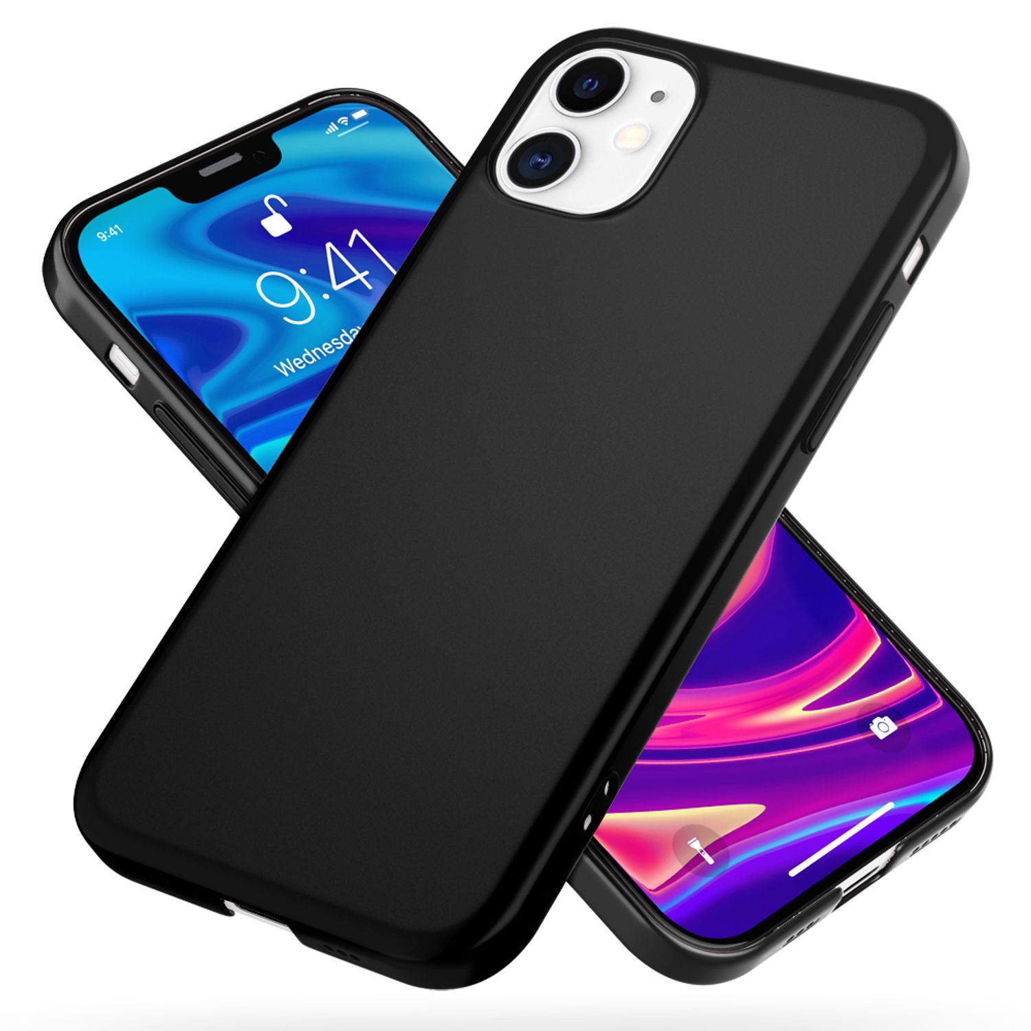 NALIA Hard Case für iPhone 12/ iPhone 12 Pro, Slim Cover Handy Schutz Hülle Etui Schwarz NALIA SlimFit Hülle