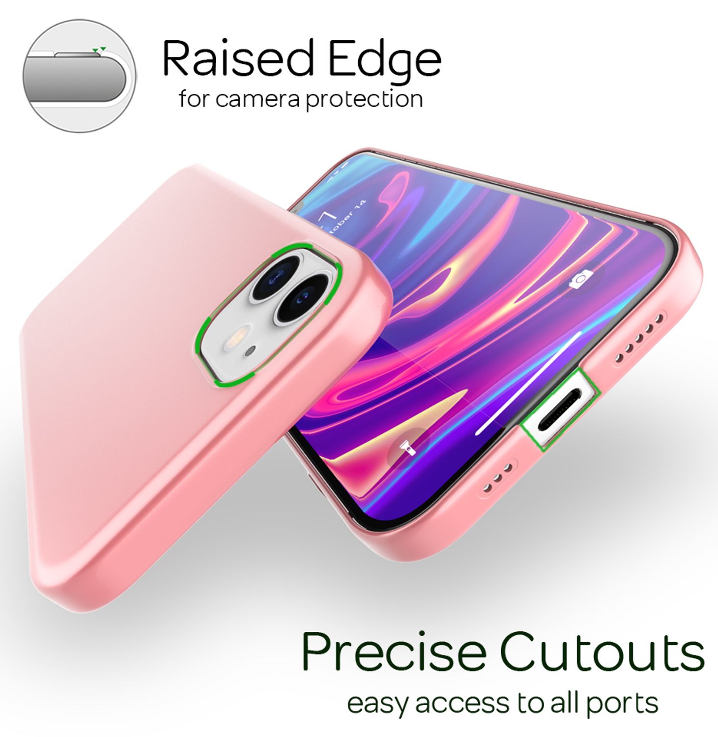 NALIA Hard Case für iPhone 12/ iPhone 12 Pro, Slim Cover Handy Schutz Hülle Etui Rose Gold NALIA SlimFit Hülle