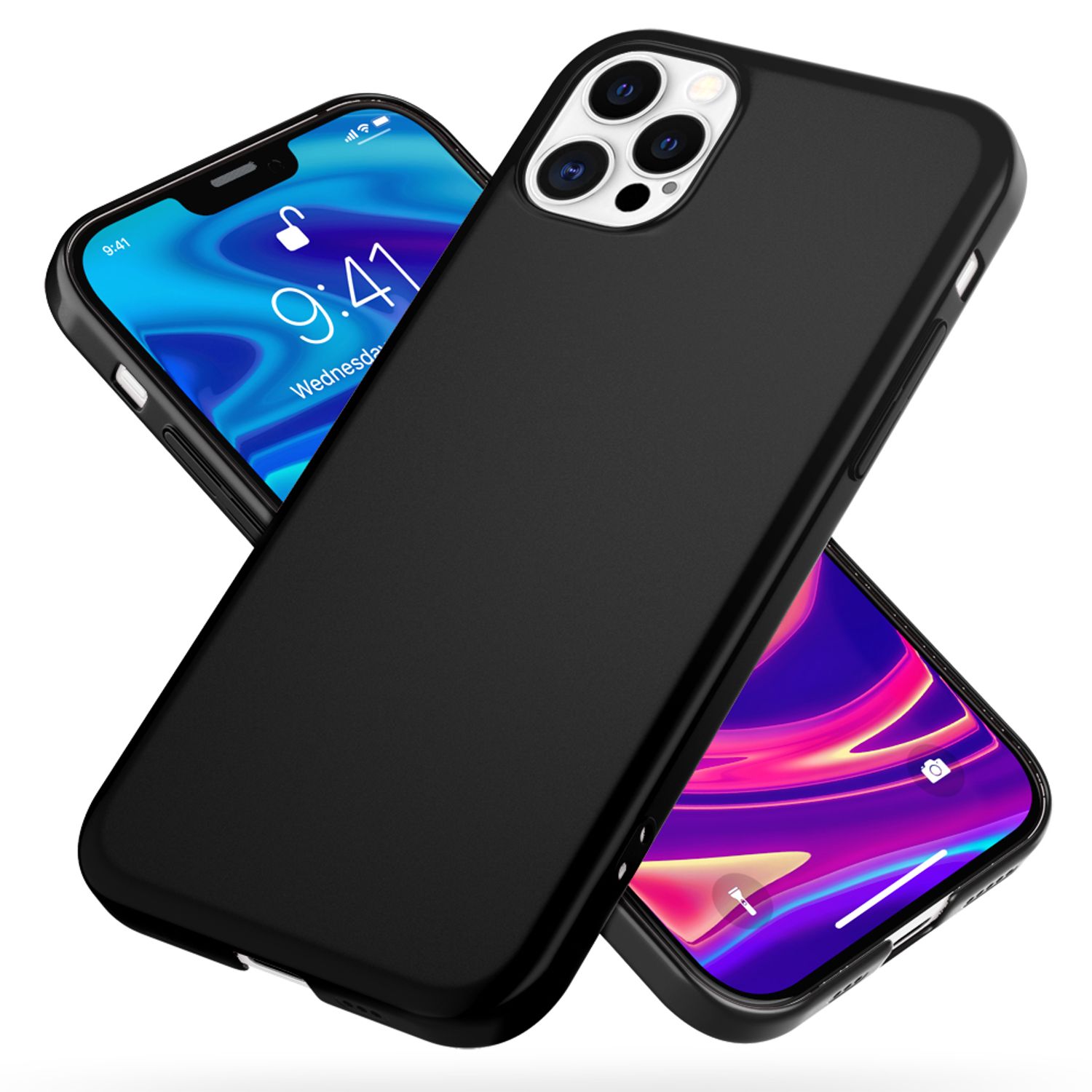 NALIA Hard Case für iPhone 12 Pro Max, Slim Cover Handy Hülle Schutz Tasche Etui Schwarz NALIA SlimFit Hülle