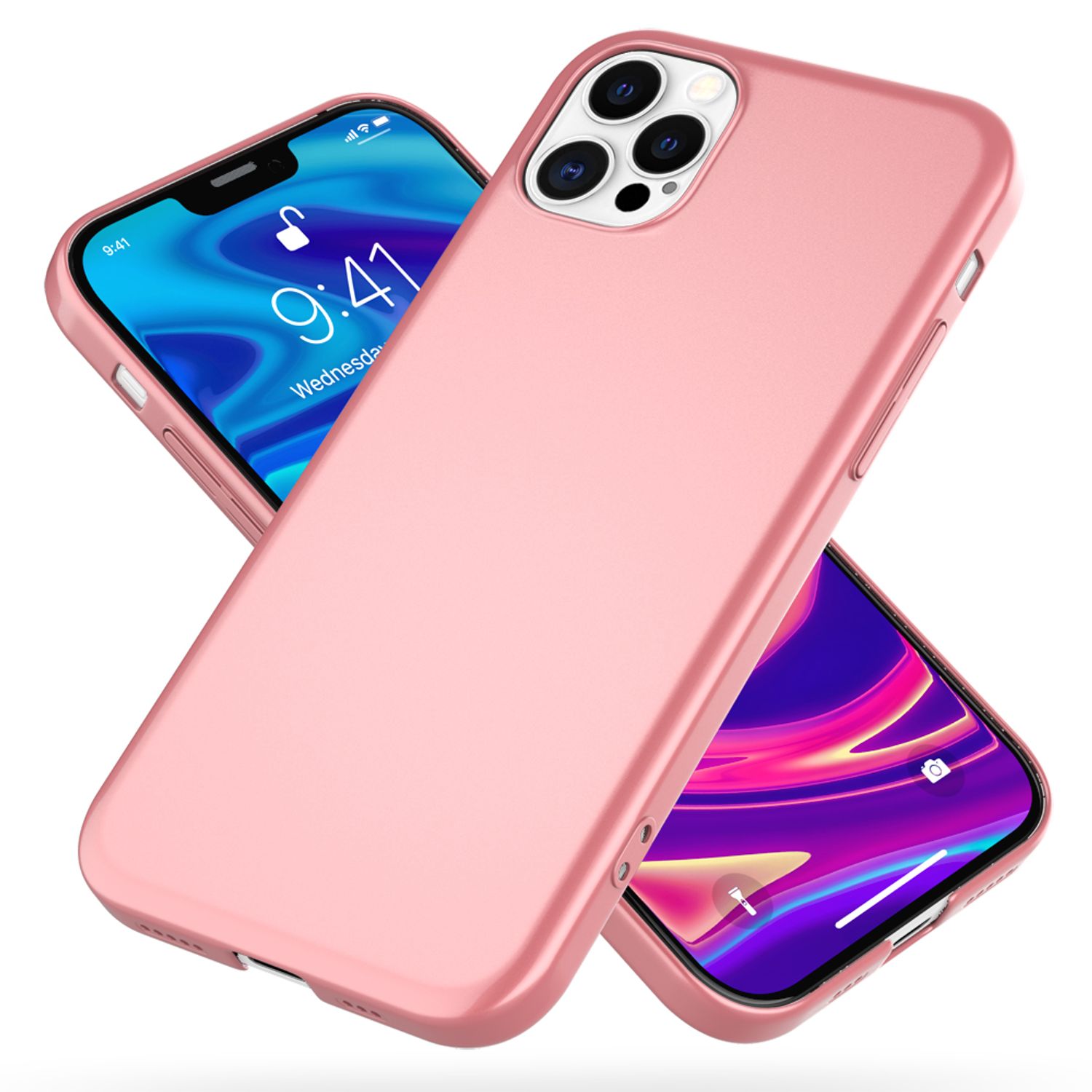 NALIA Hard Case für iPhone 12 Pro Max, Slim Cover Handy Hülle Schutz Tasche Etui Rose Gold NALIA SlimFit Hülle