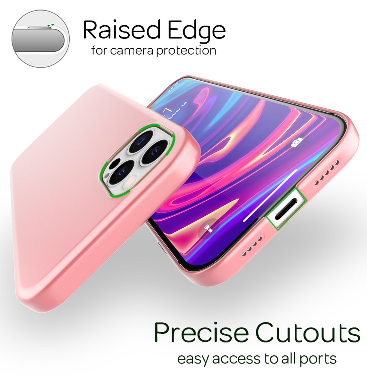 NALIA Hard Case für iPhone 12 Pro Max, Slim Cover Handy Hülle Schutz Tasche Etui Rose Gold NALIA SlimFit Hülle