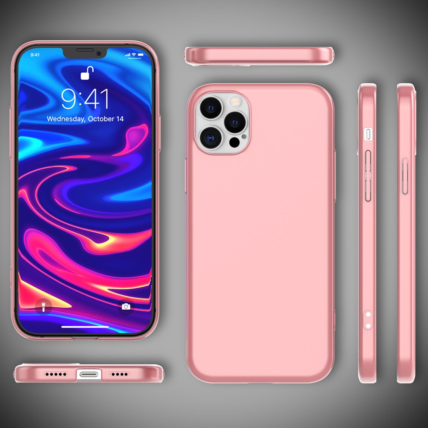 NALIA Hard Case für iPhone 12 Pro Max, Slim Cover Handy Hülle Schutz Tasche Etui Rose Gold NALIA SlimFit Hülle