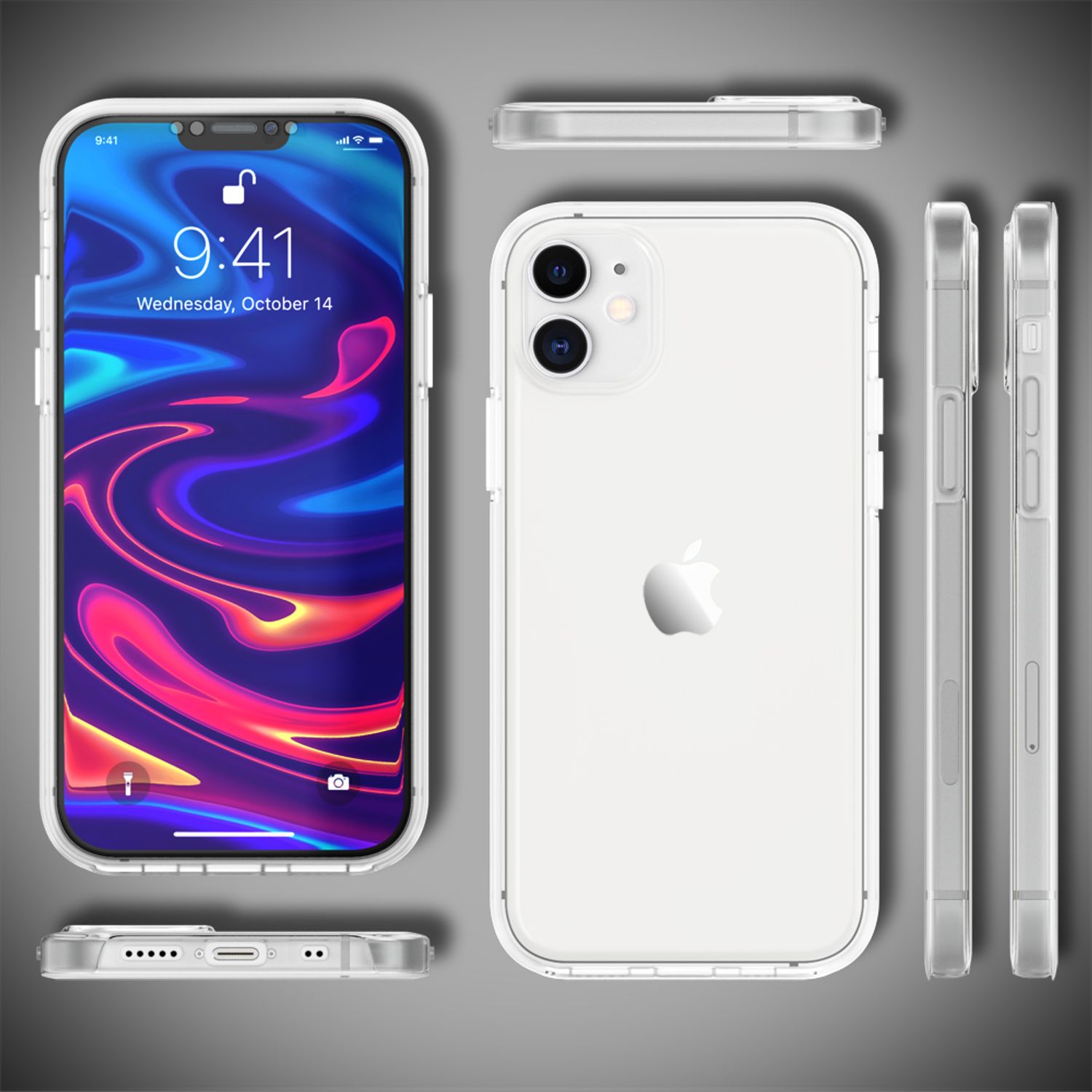 NALIA 360° Handy Hülle für iPhone 12 Mini, Full Cover Case Schutz Schale Etui Default Title NALIA Transparente Hülle