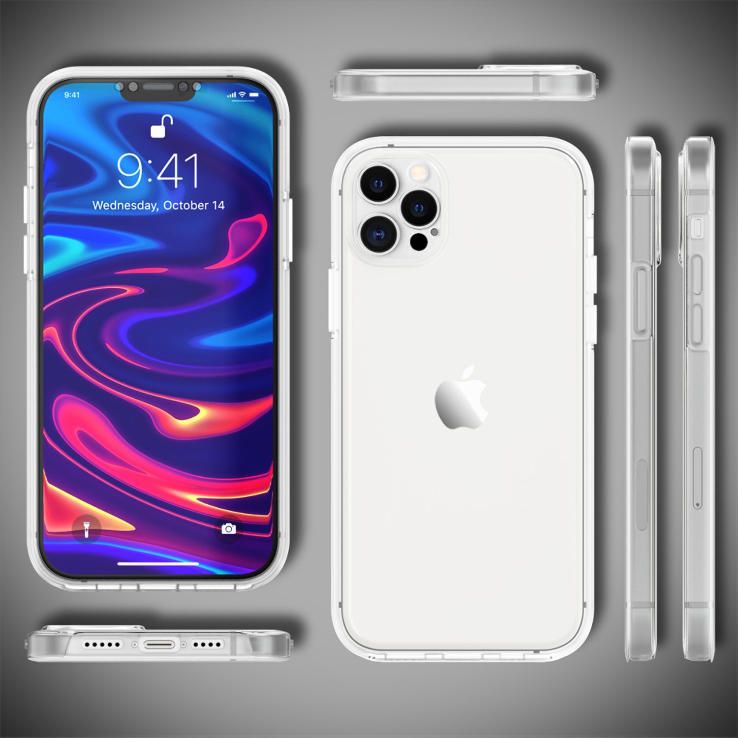 NALIA 360° Handy Hülle für iPhone 12 Pro Max, Full Cover Case Displayschutz Etui Default Title NALIA Transparente Hülle