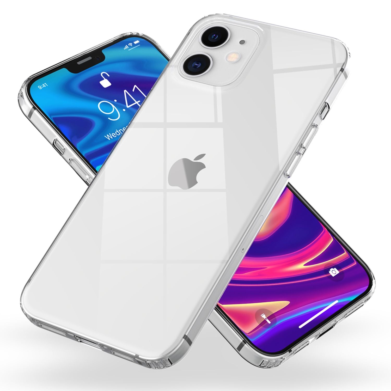 NALIA Handy Hülle für iPhone 12 mini, Hard Cover & Silikon Bumper Schutz Case Default Title NALIA Transparente Hülle