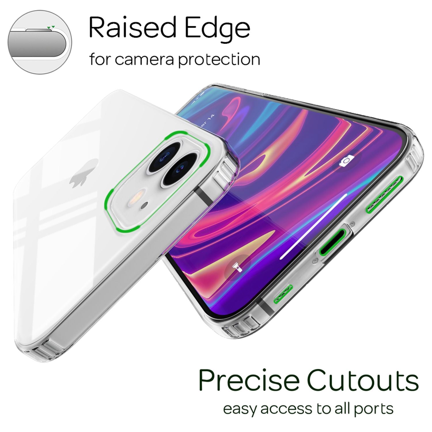 NALIA Handy Hülle für iPhone 12 mini, Hard Cover & Silikon Bumper Schutz Case Default Title NALIA Transparente Hülle