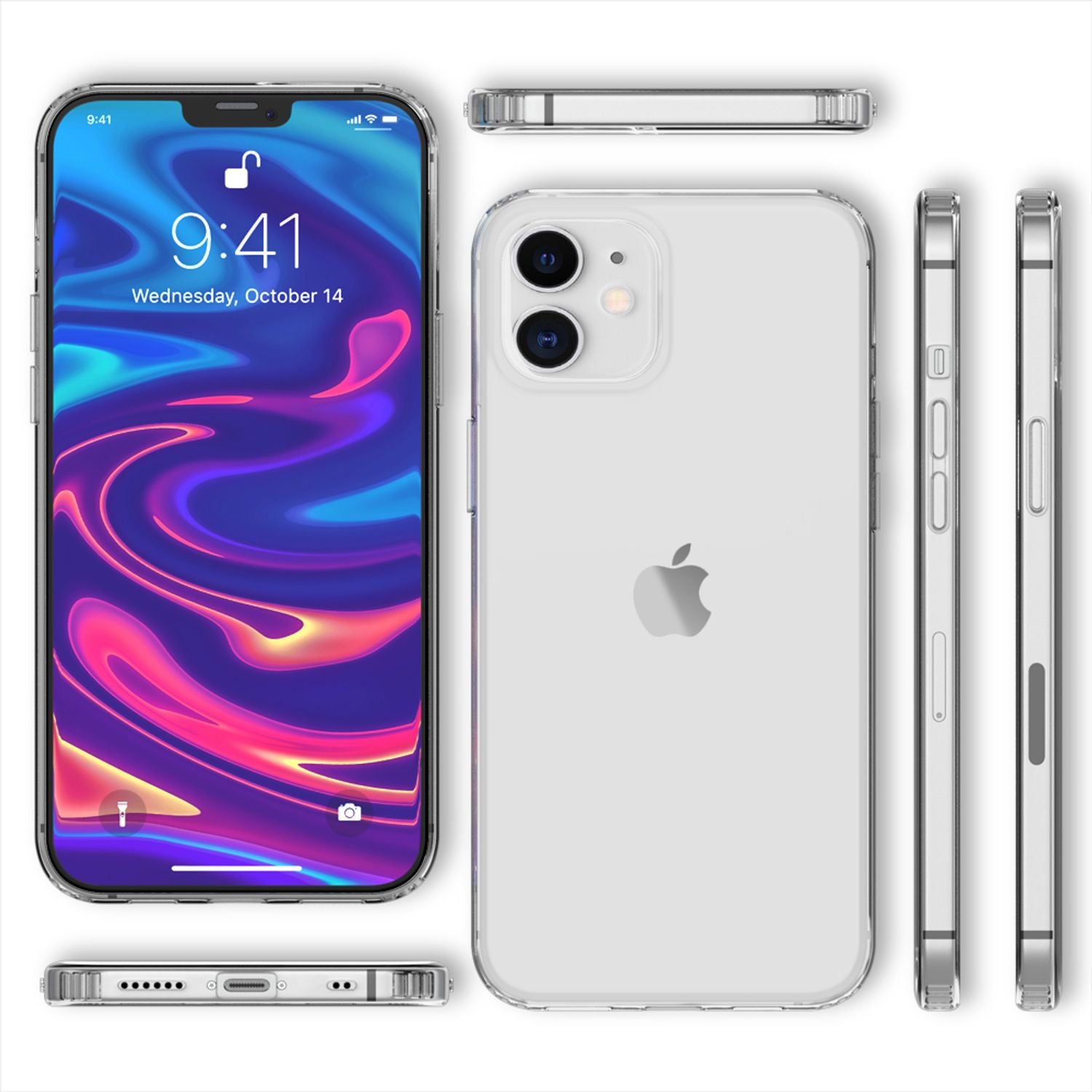 NALIA Handy Hülle für iPhone 12 mini, Hard Cover & Silikon Bumper Schutz Case Default Title NALIA Transparente Hülle